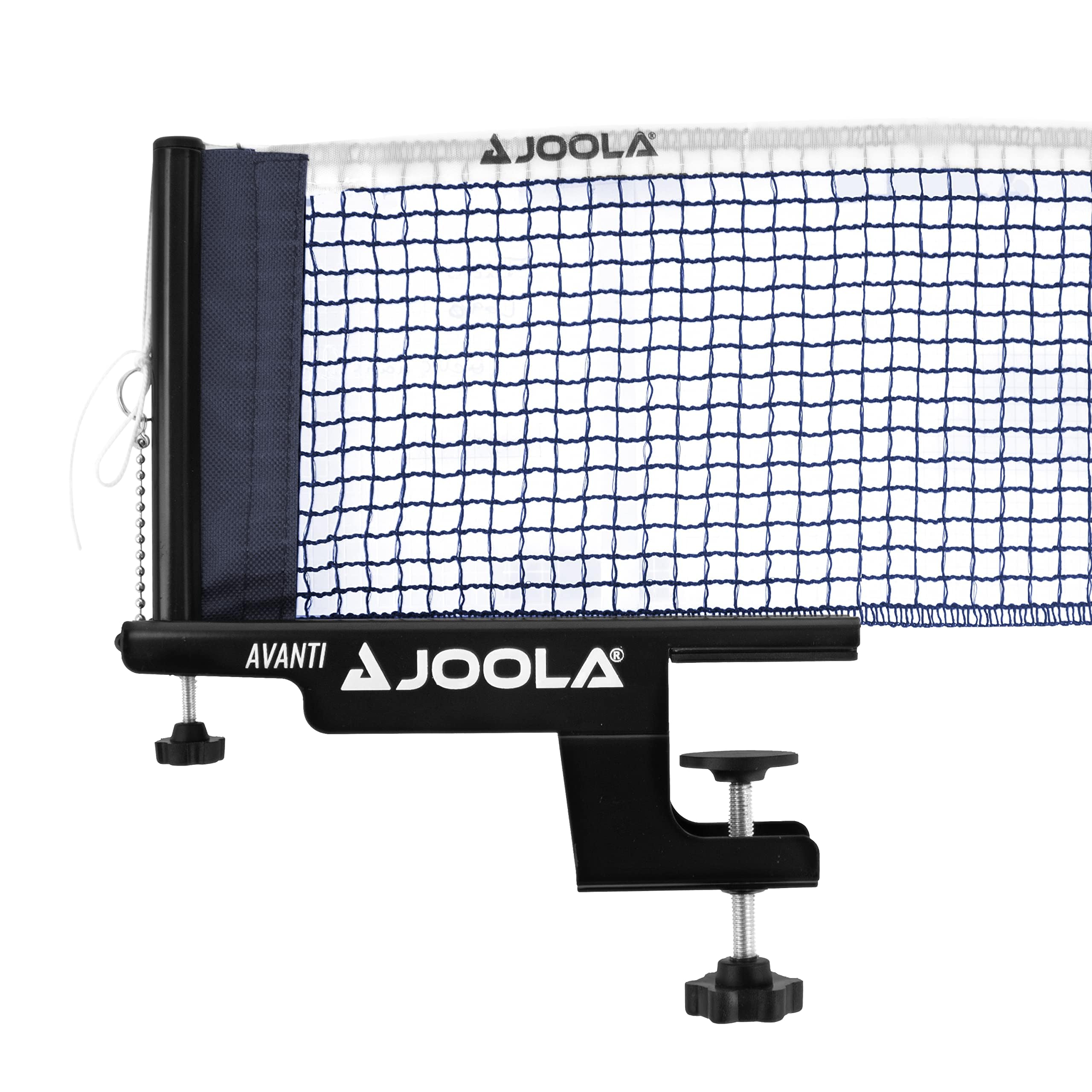 JOOLA Rede de tênis de mesa premium Avanti e conjunto de postes - Portátil e fácil configuração 182,88 cm Tamanho regulamentado Ping Pong, rede de grampos, branco/preto (31009)