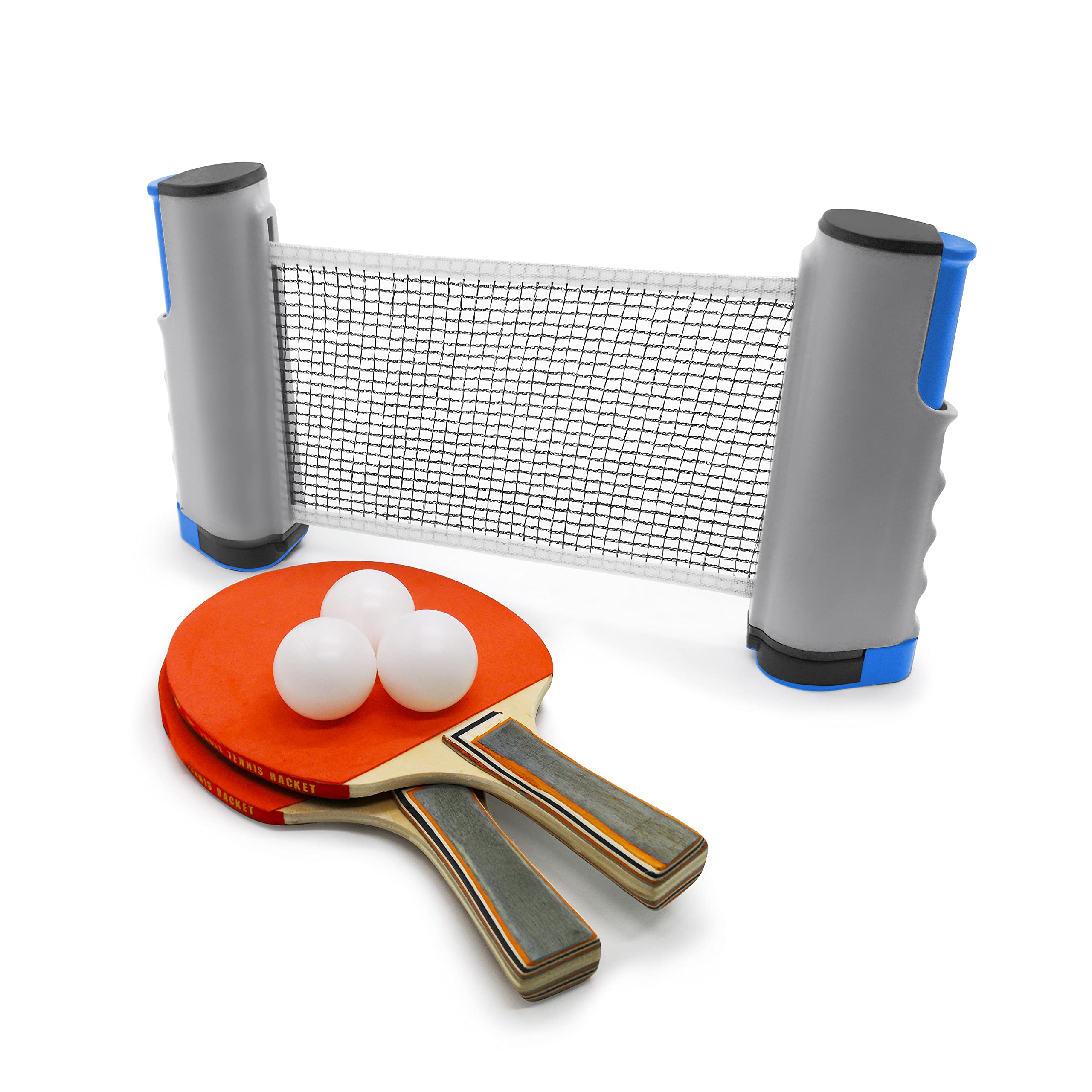 Conjunto de pingue-pongue com rede retrátil, 2 raquetes de pingue-pongue, 3 bolas de pingue-pongue, conjunto portátil de tênis de mesa para atividades internas e externas
