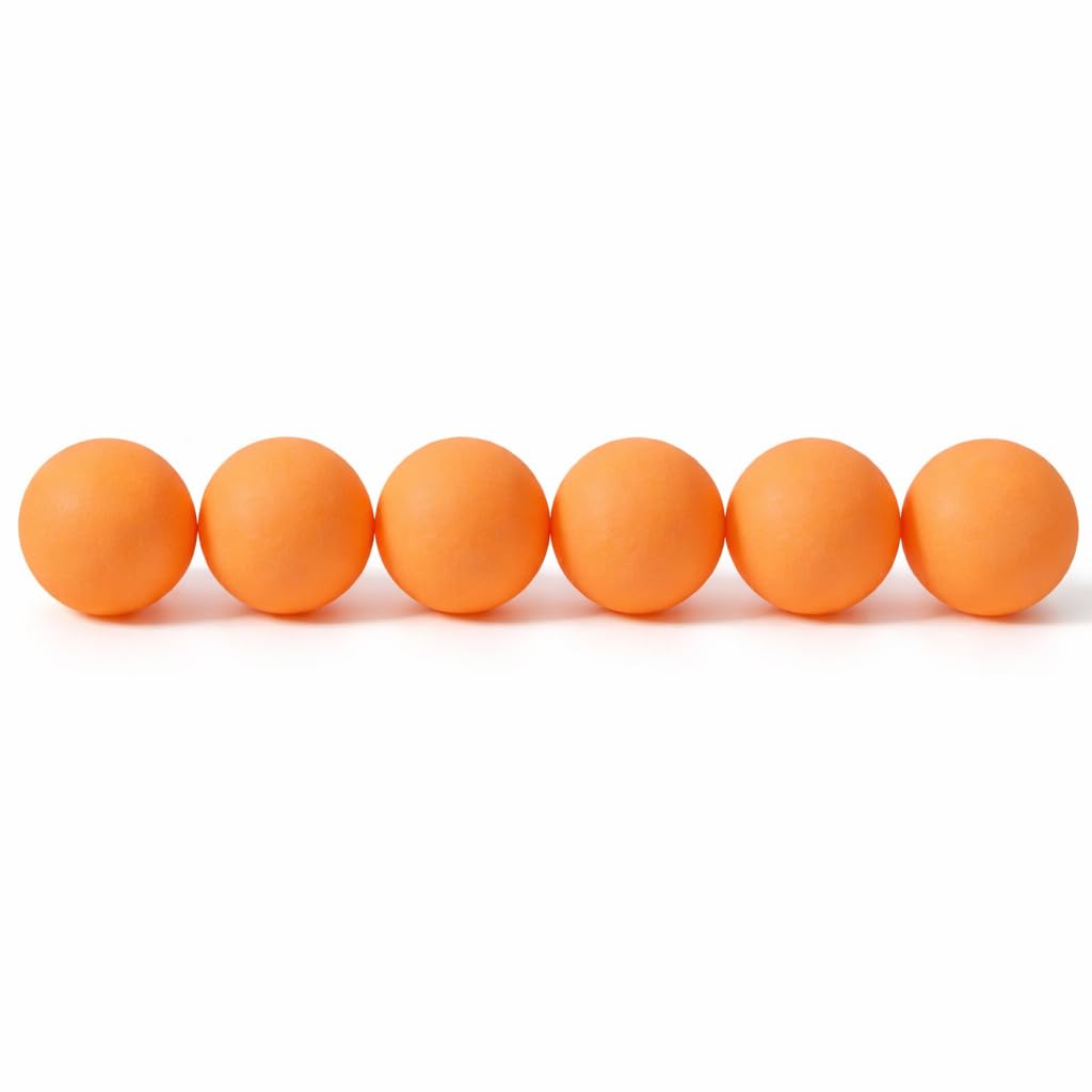 Bolas de Ping Pong, Laranja, 40mm, Kit com 6 Unidades | Plástico, Tênis de Mesa Recreativo