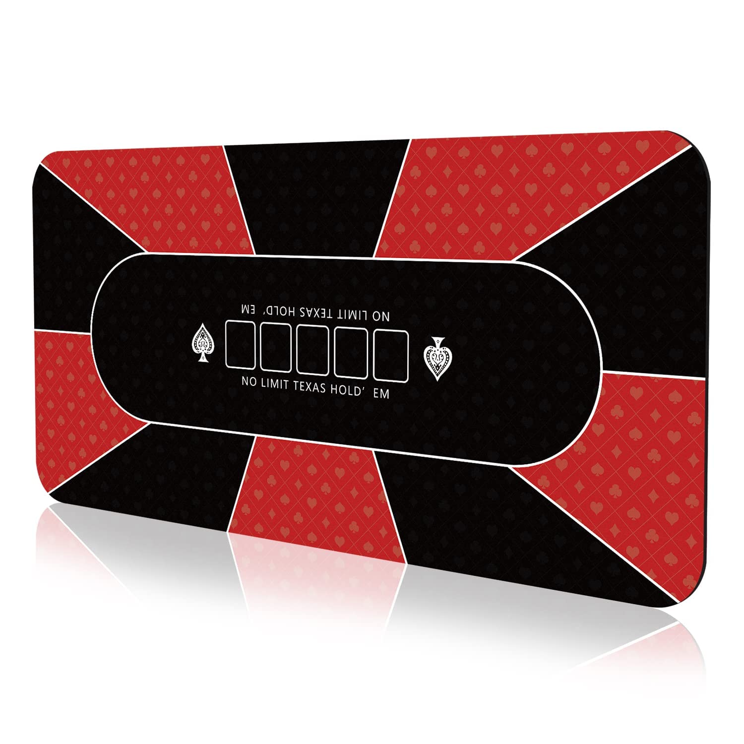 YUZPKRSI Tapete de pôquer de 177 x 89 cm, tapete de borracha Texas Hold'em para 8 jogadores, topo de pôquer para mesas, layout de mesa de pôquer portátil dobrável com bolsa de transporte para jogos de