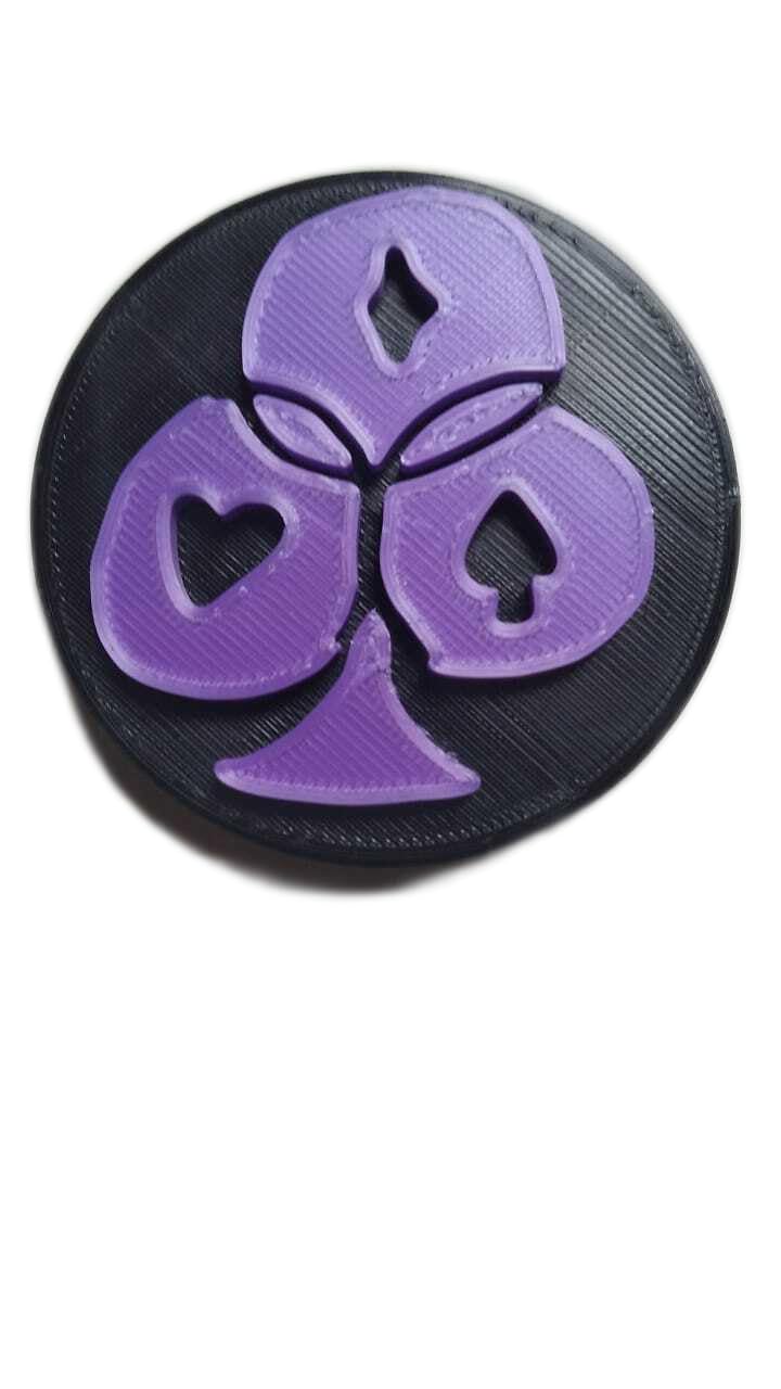 Botão de Dealer para Poker, Preto e Roxo, Design de Naipes, Acessório para Mesa de Poker