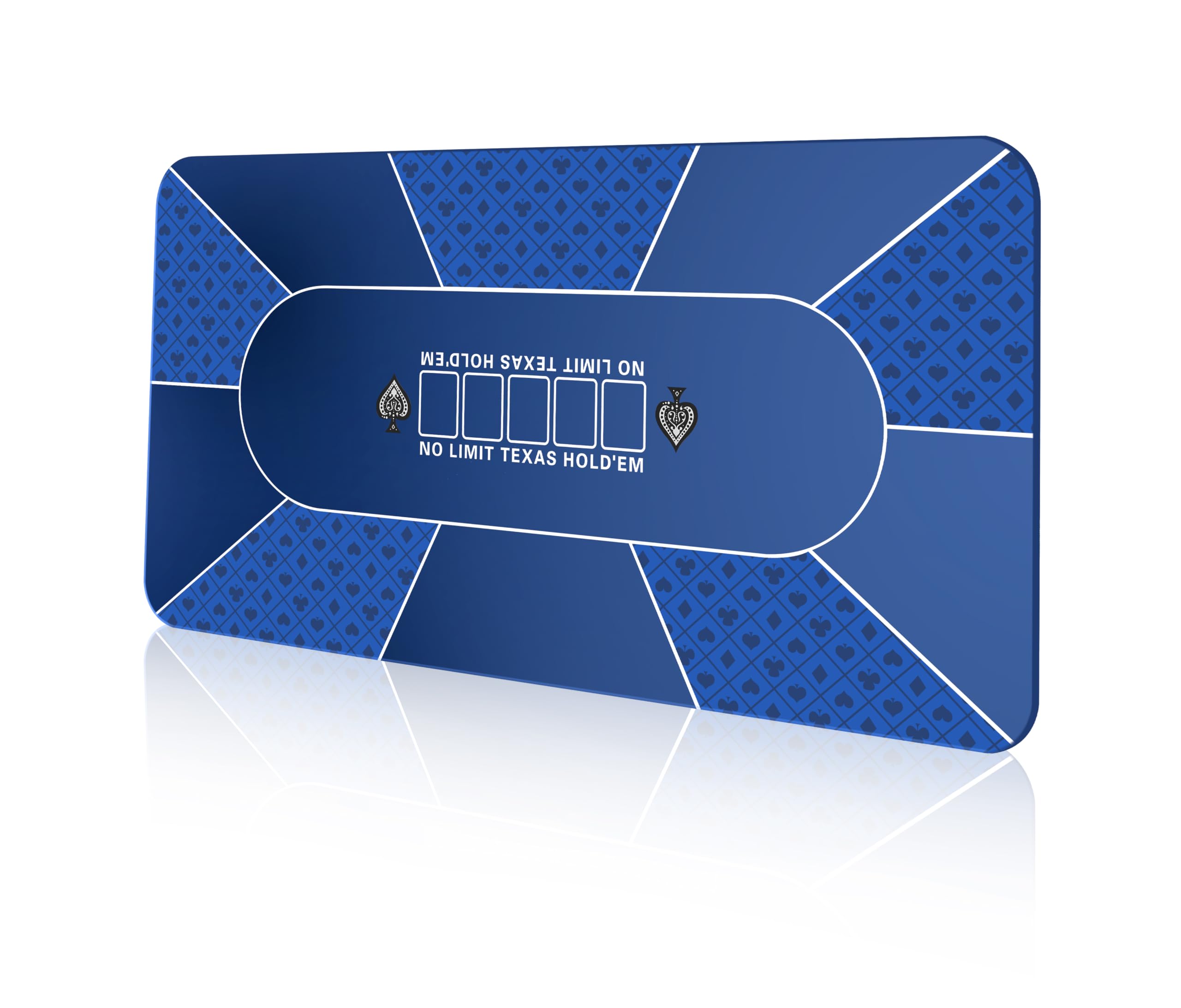 Tapete de pôquer impermeável de 177 x 89 cm, mesa de pôquer Texas Hold'em portátil para 8 jogadores com bolsa de transporte, layout de mesa de cartão de pôquer de borracha antiderrapante para jogos de