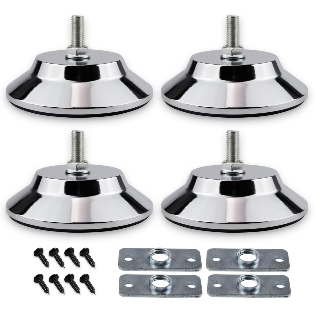 Pés de mesa de bilhar de 12 cm, 4 peças de niveladores de perna de mesa de sinuca ajustáveis para móveis, niveladores de perna de mesa de metal, pés de nivelamento resistentes, elevadores de