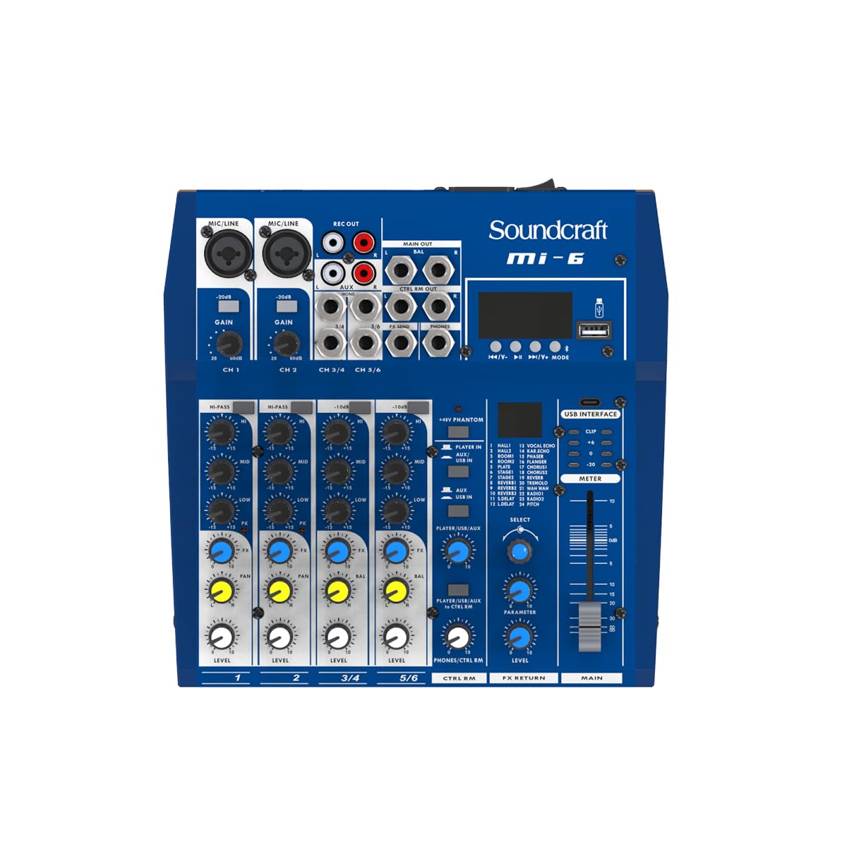 Mesa de Som Soundcraft MI-6 Analógico com 6 Canais