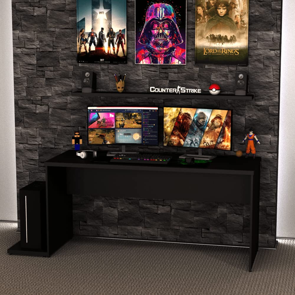 Mesa Gamer Escrivaninha 1600x600 Netmobil (Preto)