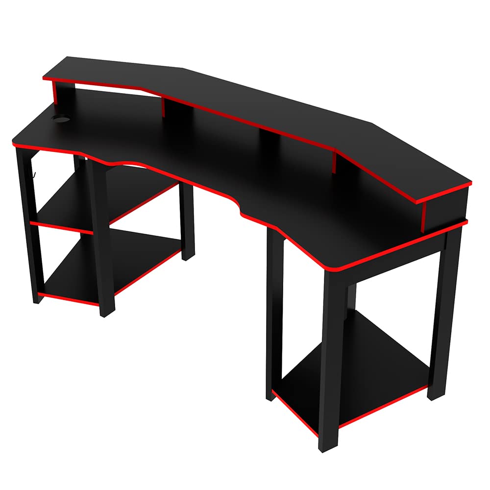 Tecno Mobili Mesa Gamer ME4167 Tecnomobili Preto/Vermelho