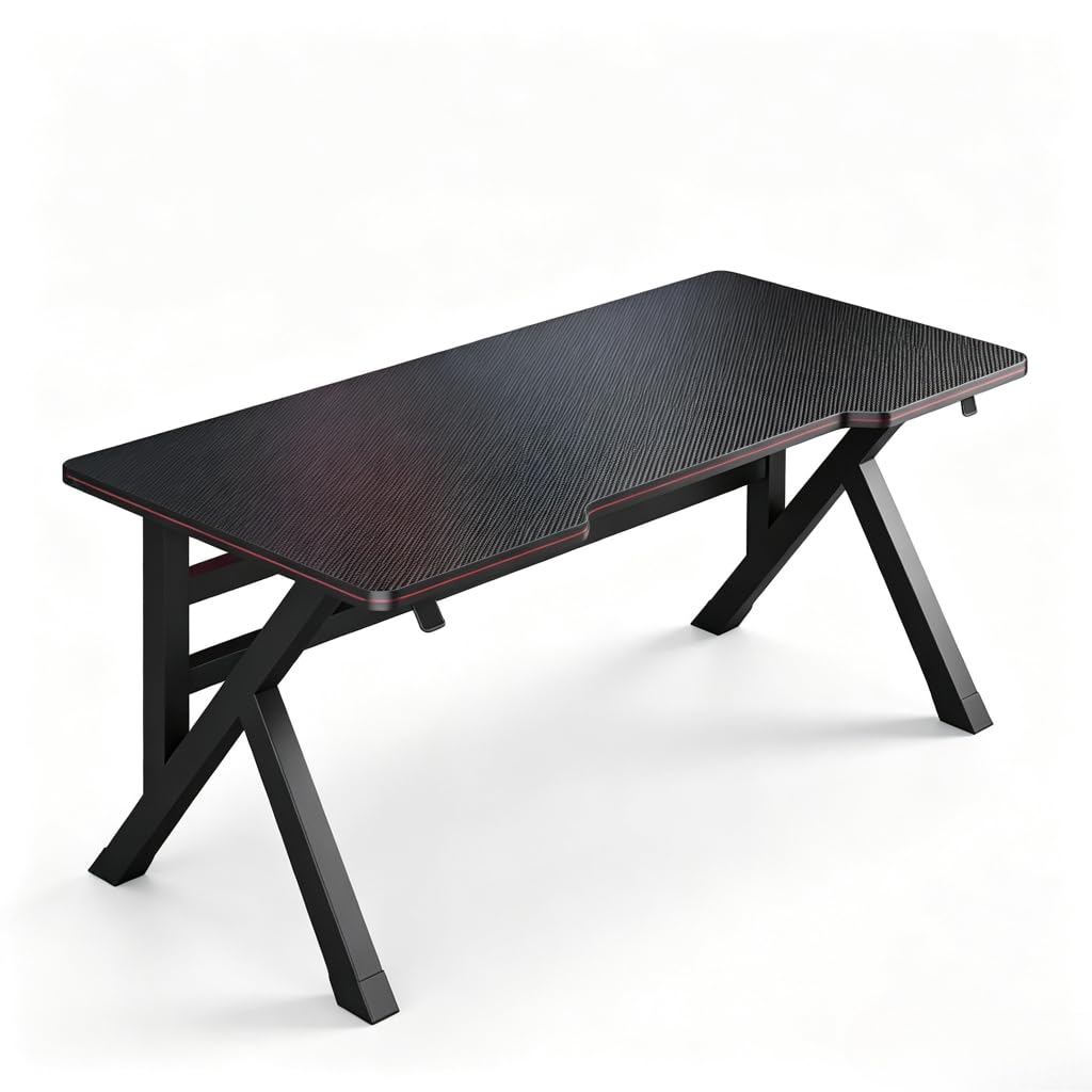 Mesa Gamer Resistente com Porta Copos e Suporte Fones para Jogos e Estudo (Preta - 100 cm)