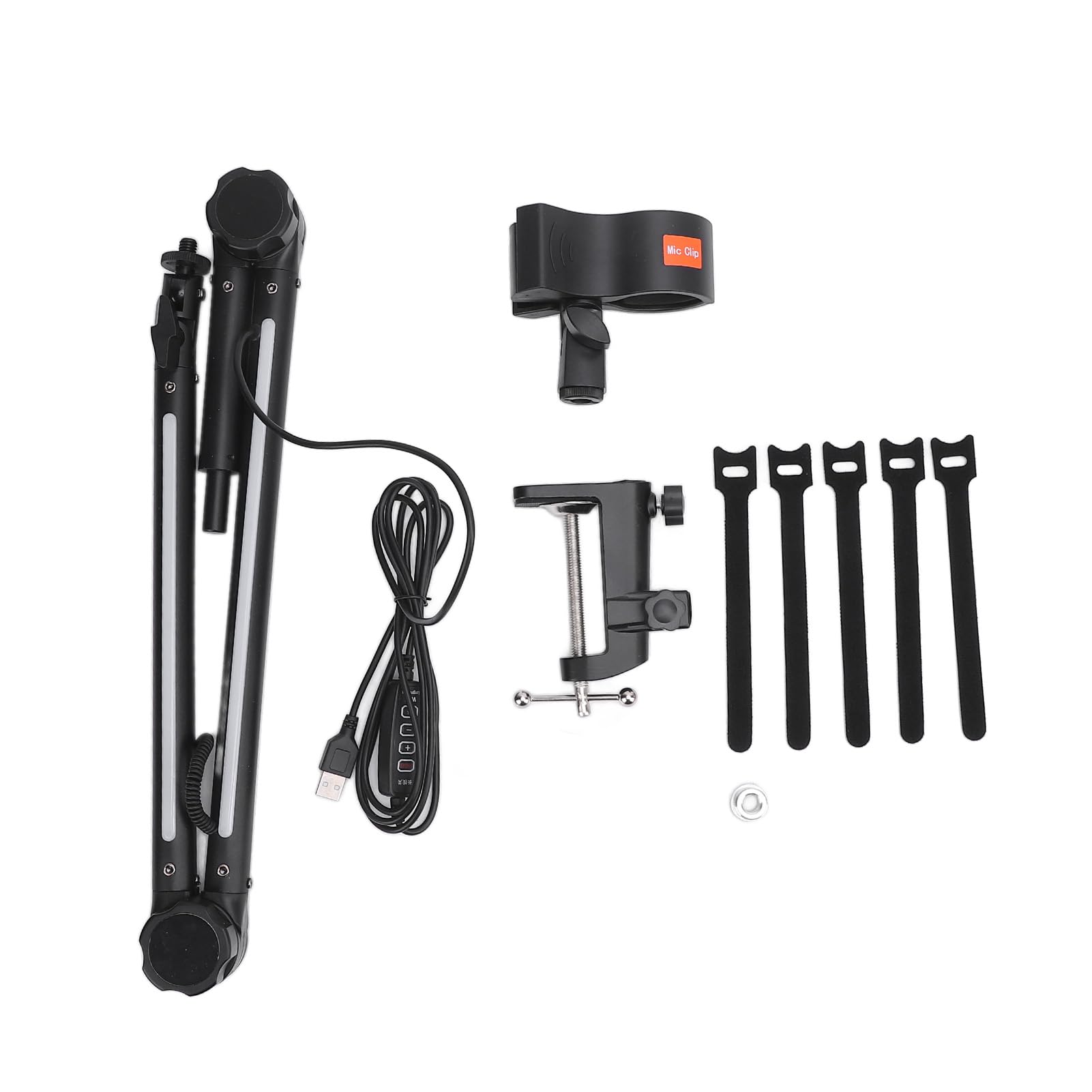 Estink Braço Articulado Ajustável para Microfone, Braço Articulado para Microfone RGB, Suporte de Mesa Ajustável Em Metal Com 22 Modos de Cor e Grande Botão de Ajuste de Amortecimento,