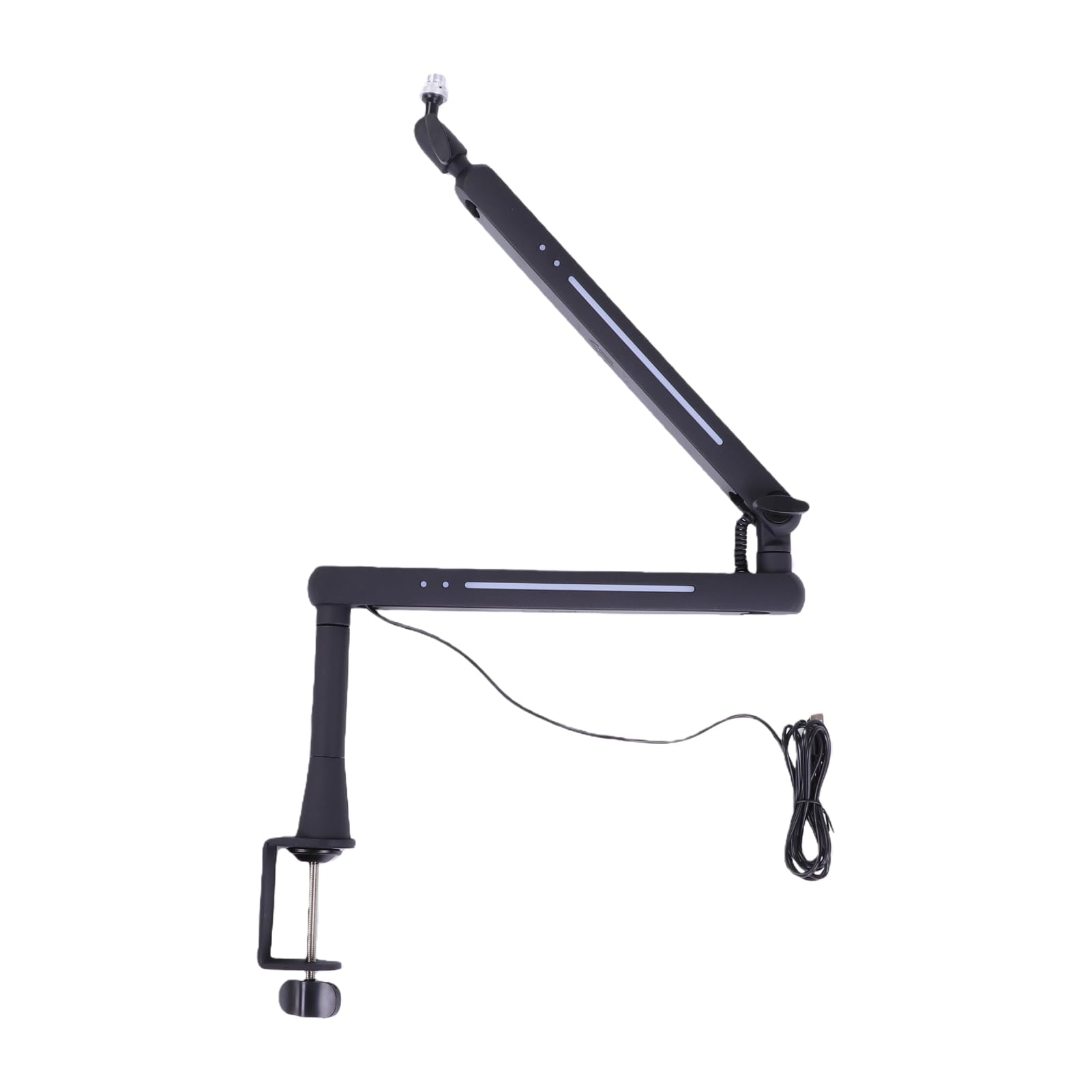 Asixxsix Suporte para Microfone RGB Mic Boom Arm, Ajustável | Com Braçadeira de Montagem Em Mesa e Gerenciamento de Cabos, Liga de Alumínio, para Gravação de Jogos por Streaming de