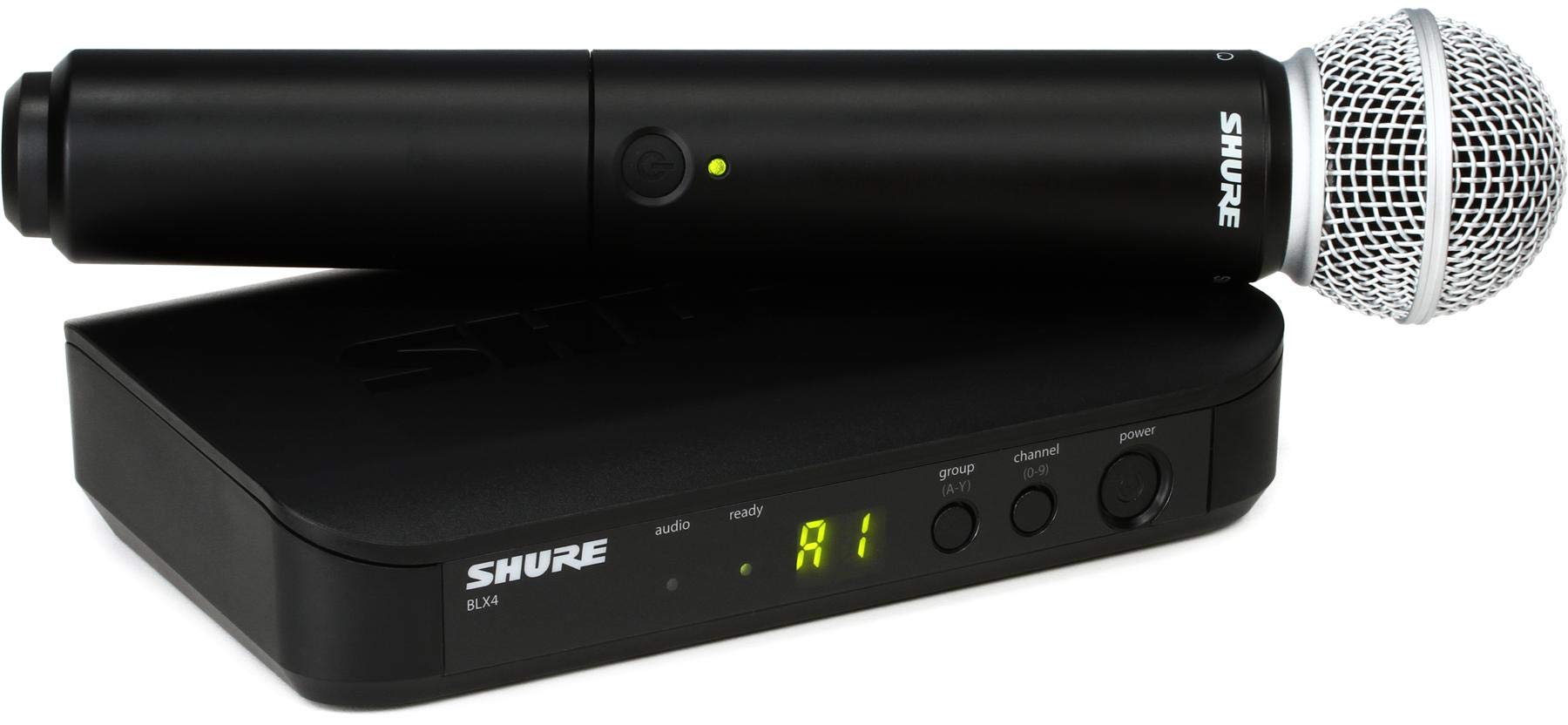 Shure Sistema de microfone sem fio BLX24/SM58 UHF – perfeito para igreja, karaokê, vocais – vida útil da bateria de 14 horas, alcance de 91 m | Inclui microfone vocal portátil SM58, receptor de canal