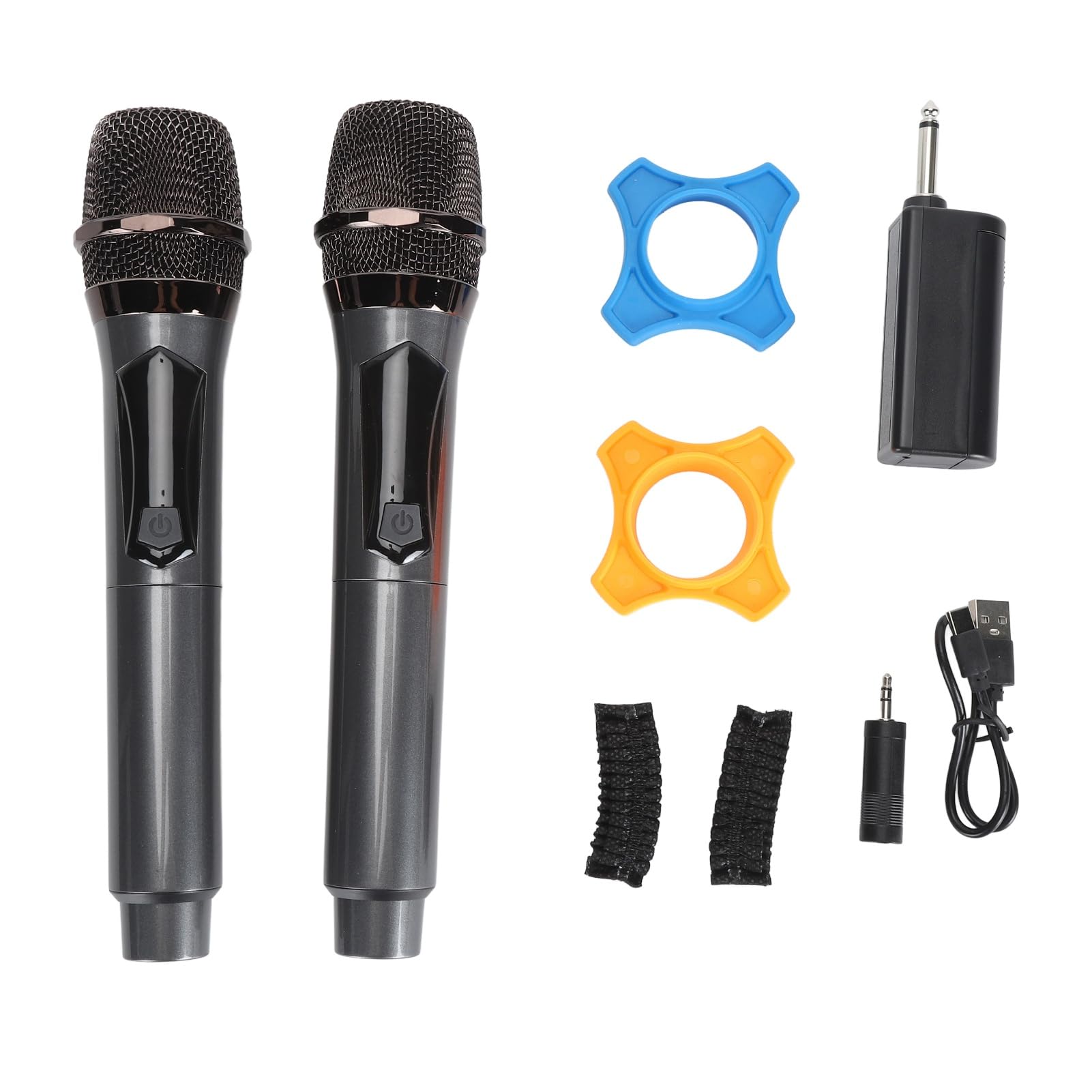 2pcs microfone sem fio, microfone portátil com display LED, microfone sem fio dinâmico, para palco doméstico KTV