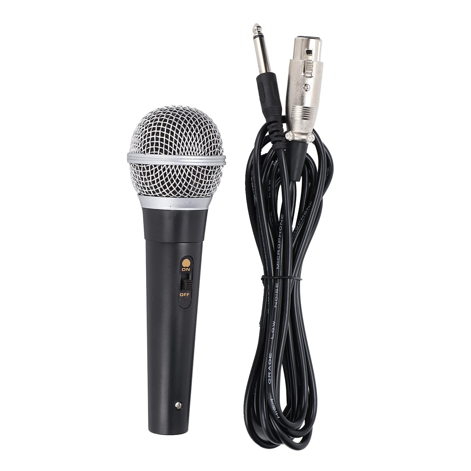 Cosiki Microfone Xlr Portátil Dinâmico Com Cabo Xlr para 1/4 para Palco, karaokê, Canto e Gravação, Metal Abs Durável