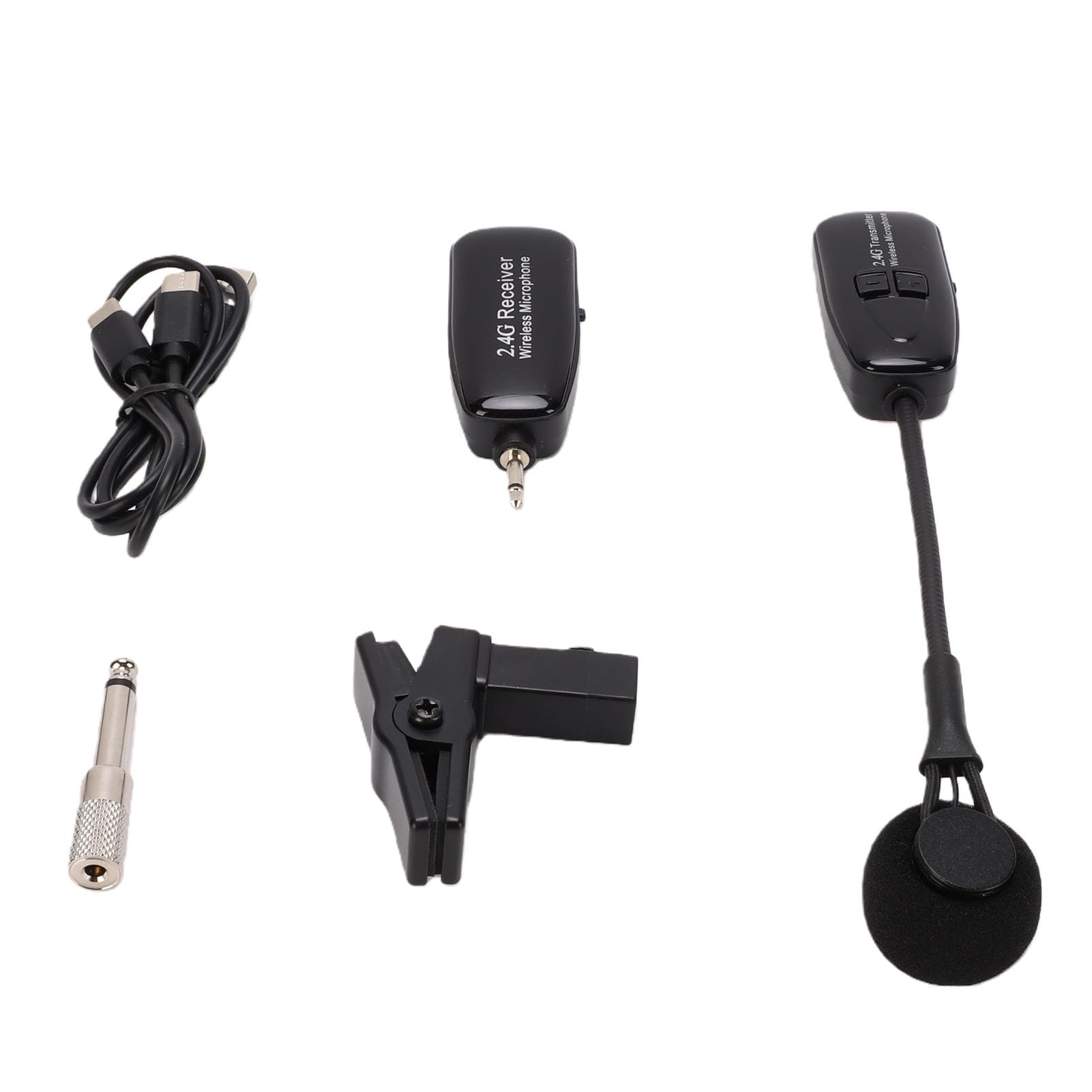 Estink de Microfone Sem Fio para Saxofone ABS 2.4G Receptor Transmissor de Instrumento Sem Fio Com Braçadeira de 360 graus No Microfone Bateria de 15 Horas para Gravação de Prática de Palco de