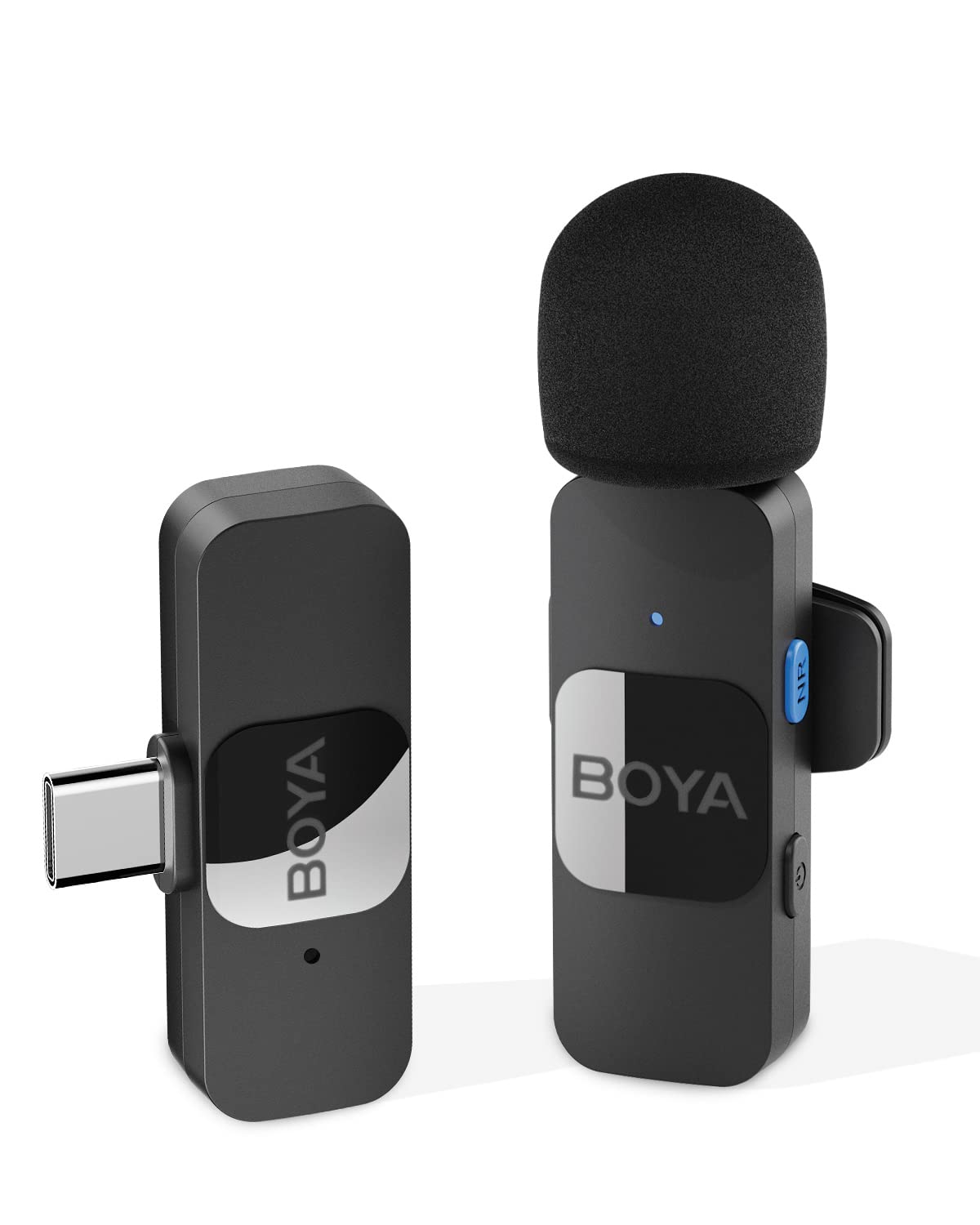 Microfone sem fio BOYA BY-V10 USB-C, microfone de lapela mini com cancelamento de ruído compatível com Android/Smartphone/Laptop com Type-C para gravação de podcast no YouTube, vlog no Facebook