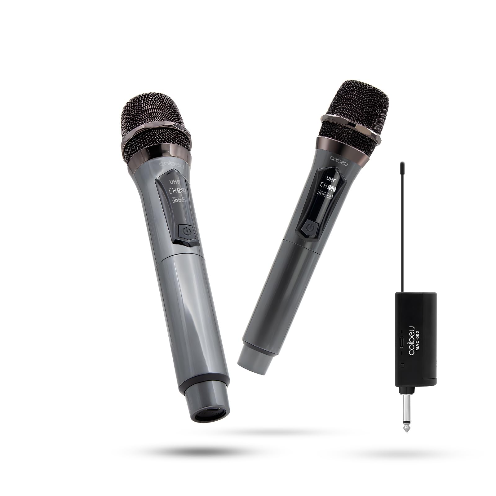 Microfone Sem Fio Duplo UHF, Microfone Karaoke, Microfone Dinamico, Microfone de Mão Profissional para Festas, Eventos, Aulas, Palestras, Lgreja, Desempenho, Entretenimento Familiar, MAC002