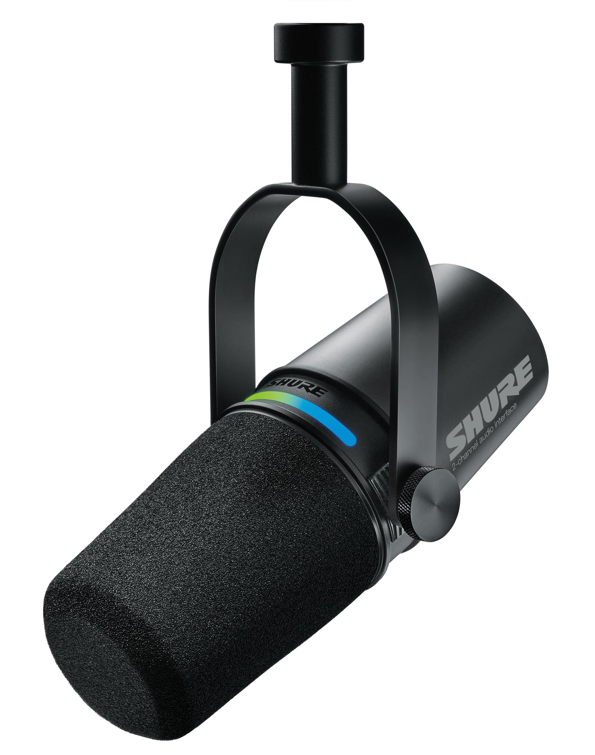 Shure Microfone inteligente MV7i com interface de áudio integrada – Podcast e microfone de músico com 2 canais, XLR e 1/10.2 cm, USB-C para Mac/PC/telefone, recursos DSP avançados, design totalmente