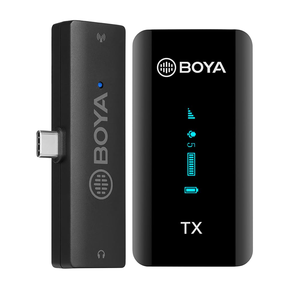 QCYDOBRASIL Sistema Microfone Sem Fio Lapela By-xm6-k5 2.4G p/Usb-C Ideal para Gravações Entrevistas Podcasts Design Leve e Portátil Desempenho Profissional - No Brasil
