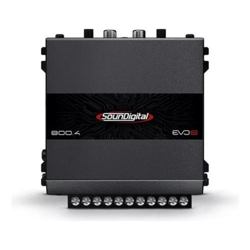 Módulo Amplificador Soundigital 800.4 Evo6 Classe D 4 Canais 4 Ohms - Canal 2 Ohms Bridge 4 Ohms - Sd 800w Rms 4c Potência Som Automotivo Carro Caminhonete Picapes Suv 800 Wrms 800.4-4 Sd800.4 Evo 6