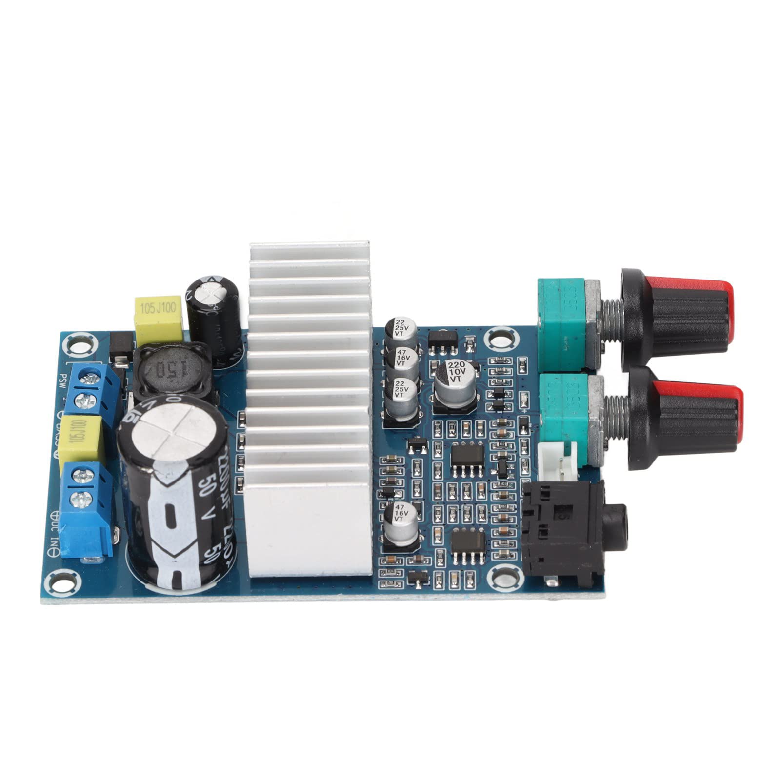 Generic Placa amplificador digital, módulo amplificador subwoofer de saída de graves 100W com pré-amplificador e crossover de graves, ideal para alto-falante DIY 12-24V