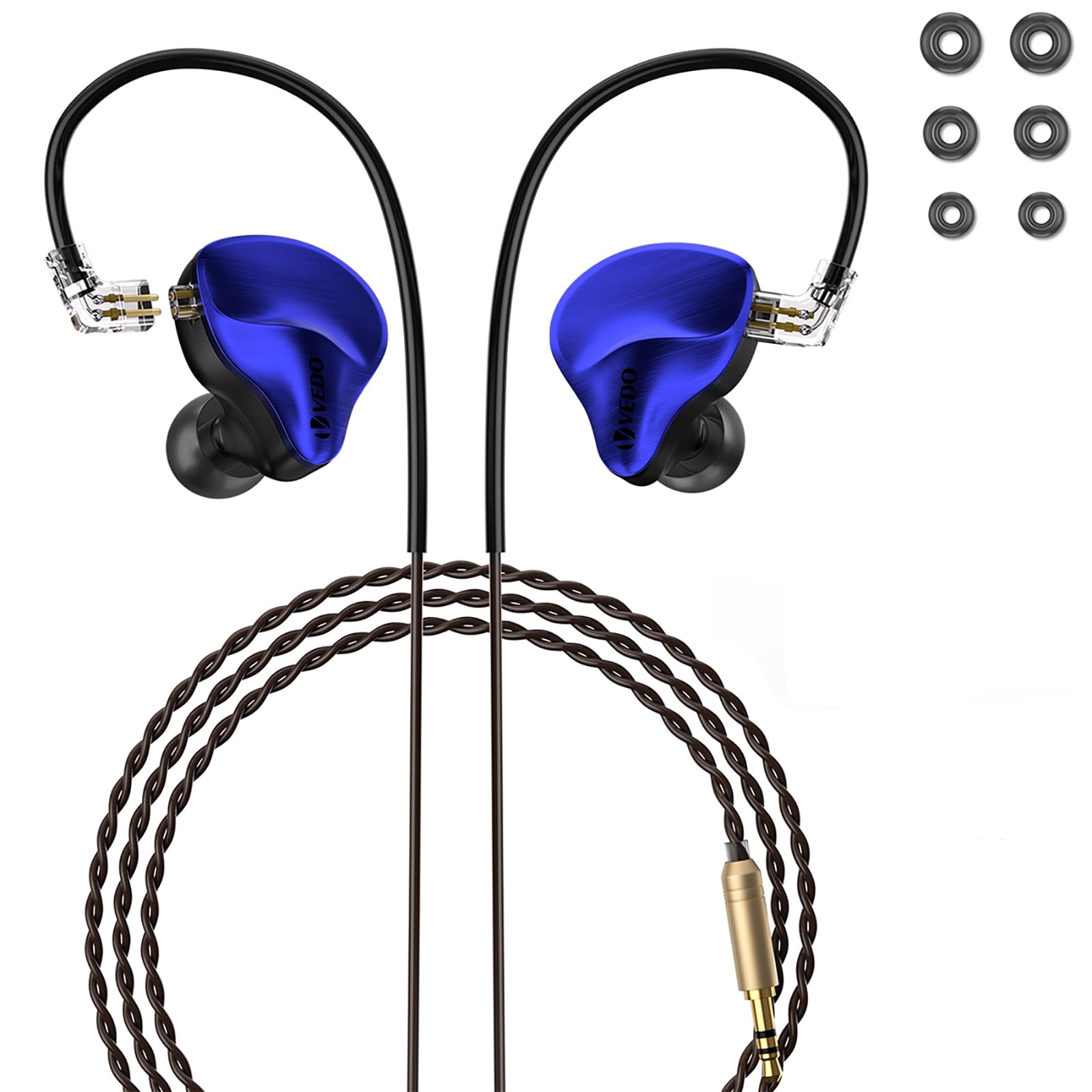 Fone De Ouvido Profissional Intra-auricular Hi-Fi – Unidade Dinâmica + Ferro Knowles, Monitor de Áudio Profissional para Esportes, Jogos e Música(azul)