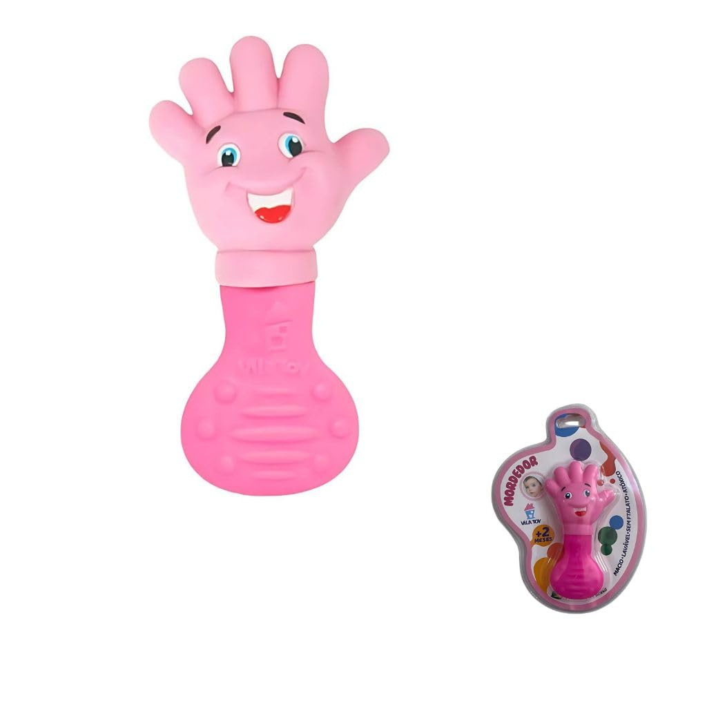 Pica Pau Brinquedos Mordedor Infantil em Silicone Anatômico Macio Lavável Atóxico para Estímulo Sensorial e Alívio da Dor (Rosa)