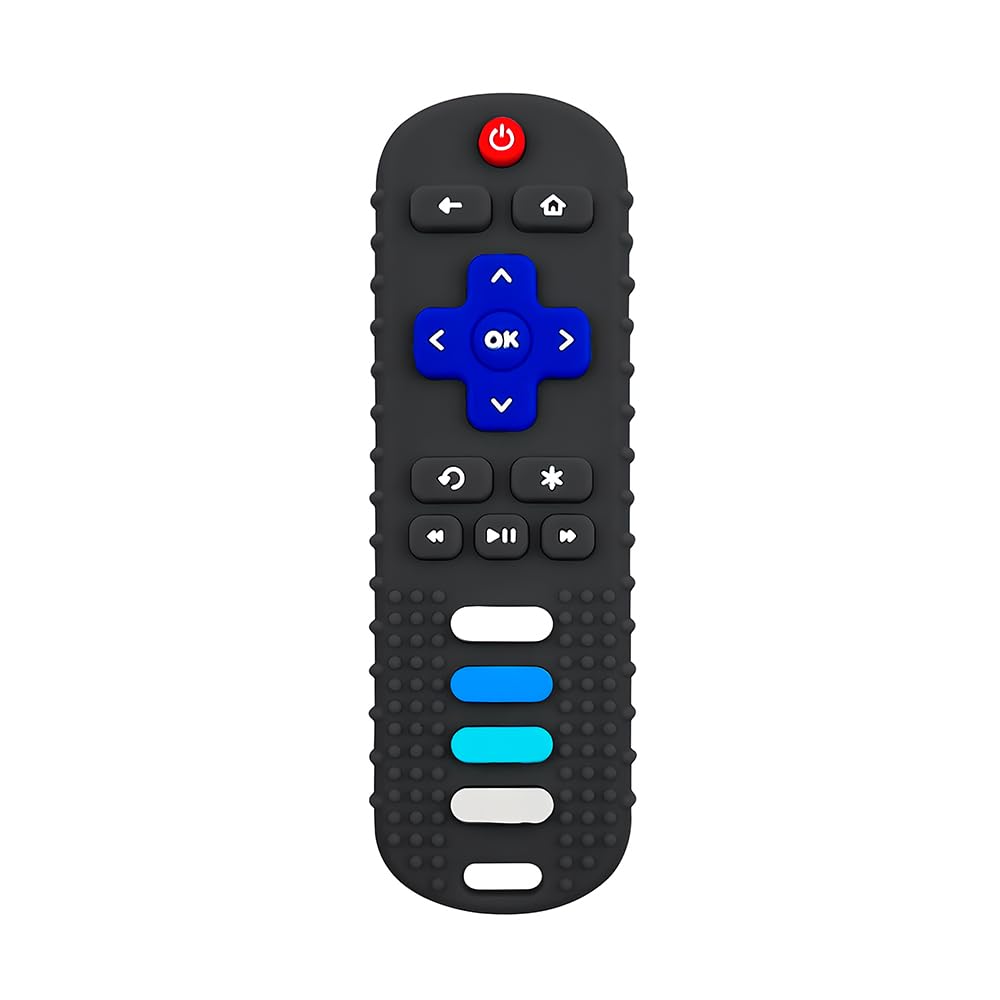 Life Mordedor Controle Remoto CT-056 para Bebê | Silicone Macio e Texturizado | Alívio Gengival e Estímulo Dentição | Brinquedo Sensorial Seguro Cor Preto