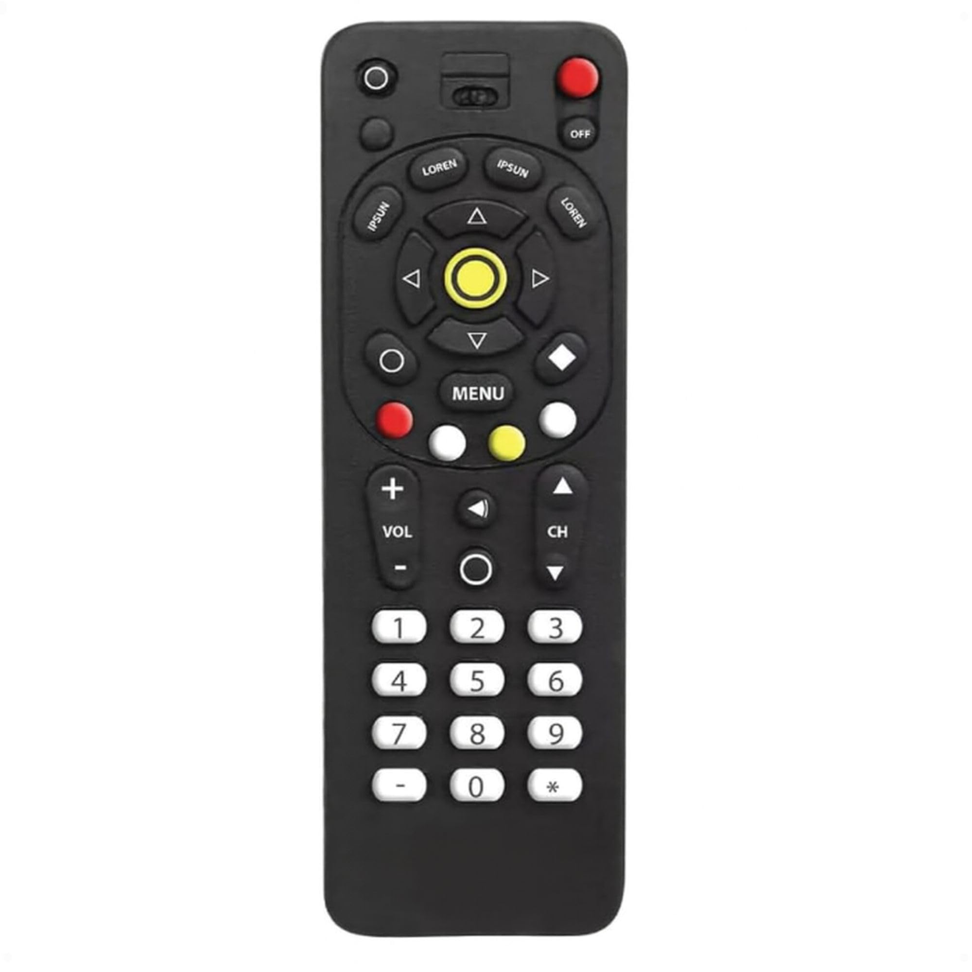 VELTIX Mordedor de Silicone em Formato de Controle Remoto 16cm – Para Bebês e Crianças – Atóxico, Macio e Seguro – Estimula Dentição e Sensorial – Livre de BPA – Cor Preta (Preto.)