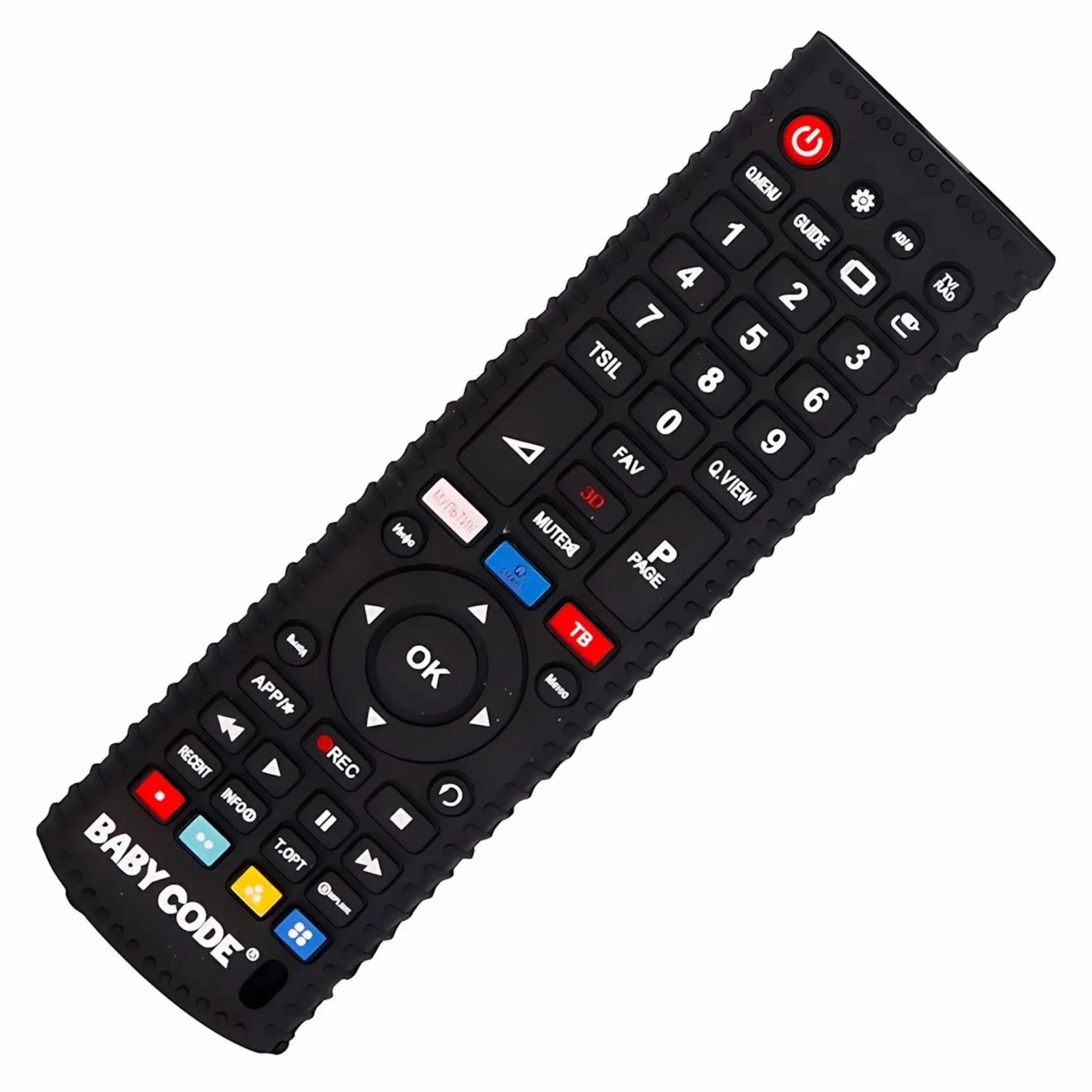 VELTIX Mordedor Bebê Controle Remoto 16cm – Mordedor Sensorial em Silicone Macio, Antialérgico, Alívio para Dentição, Design Divertido Tipo Controle de TV, Livre de BPA