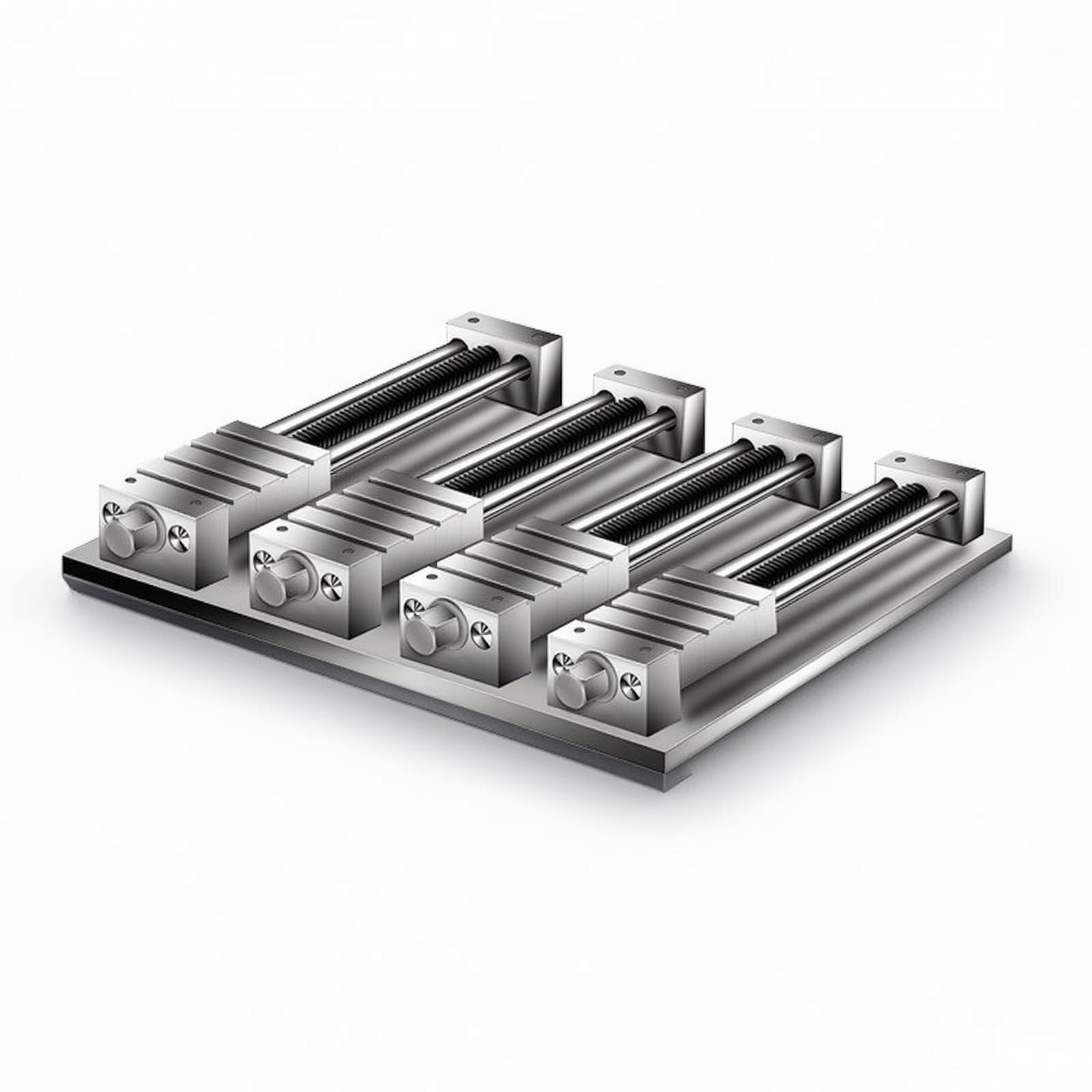 Morsa Múltipla Multi-Estação Dispositivo Fixação com Alça Giratória Metálico Ferramenta para Produção em Série, 4 Fileiras 16 Posições Placa De Base 12MM