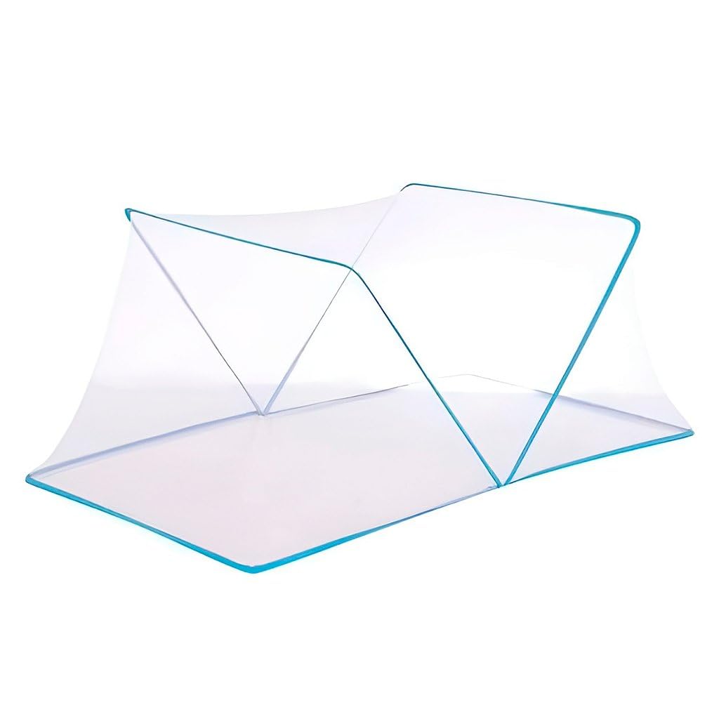 Mosquiteiro Cama Casal Tenda Portátil Dobrável Prática Mosquiteiro Cama Casal Tenda Portátil Dobrável Prática Cor:Azul