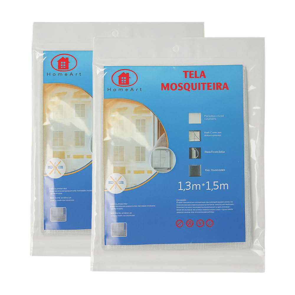 Kit 2 Tela Mosquiteiro 130x150cm para Porta e Janela Anti-inseto Ajustável Proteção Contra Mosquitos Pernilongos e Insetos - NR SHOP