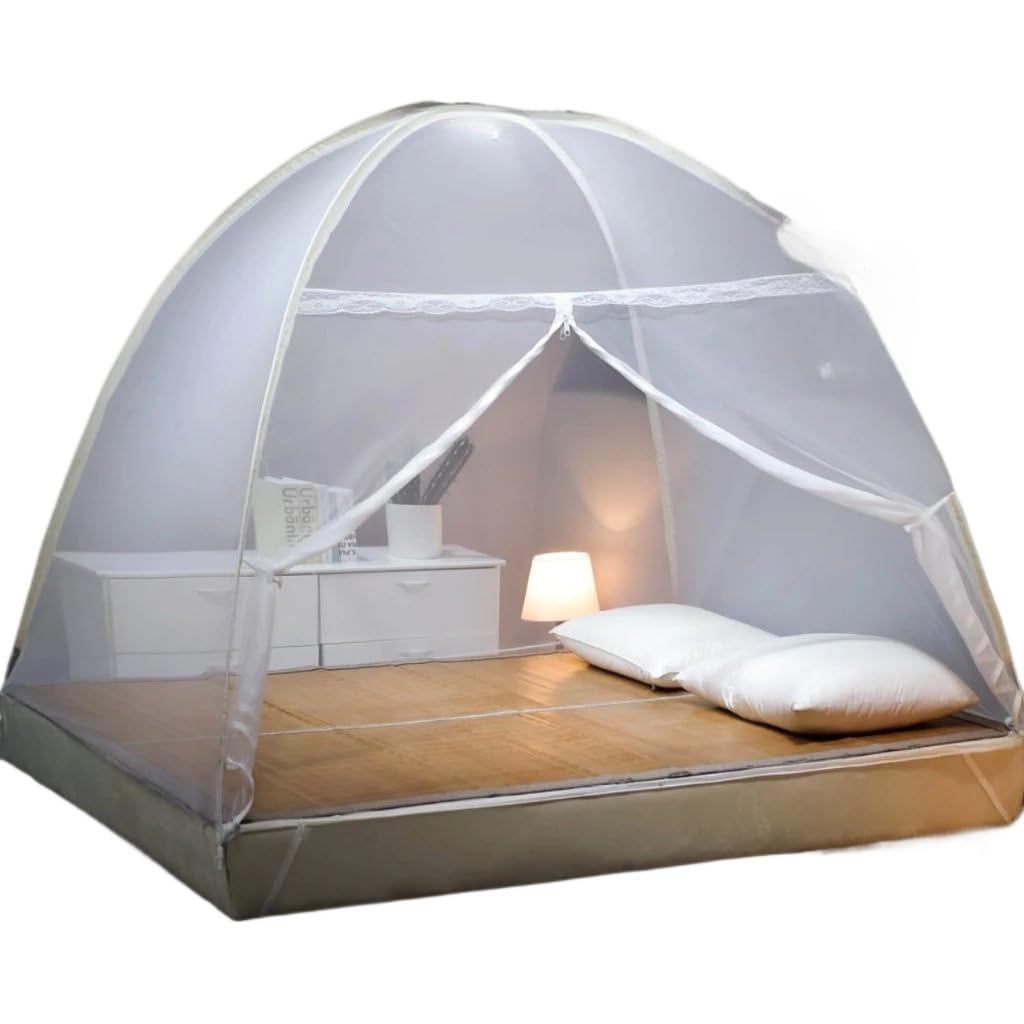 Mosquiteiro Tenda Cama King Dobrável Pratico e portátil 1.5cm*2.0cm 1.8cmX2.0cmAdequado para uso doméstico em ambientes internos (BRANCA 180CM)