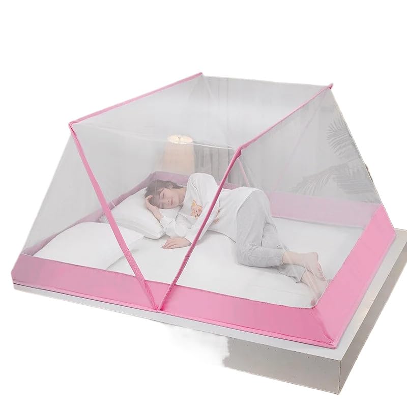 Mosquiteiro Para Cama Queen Portátil Tenda Protetora de Mosquito e Pernilongo Dobrável Rede Mosquiteira (Casal (135 x 190 cm),CINZA)