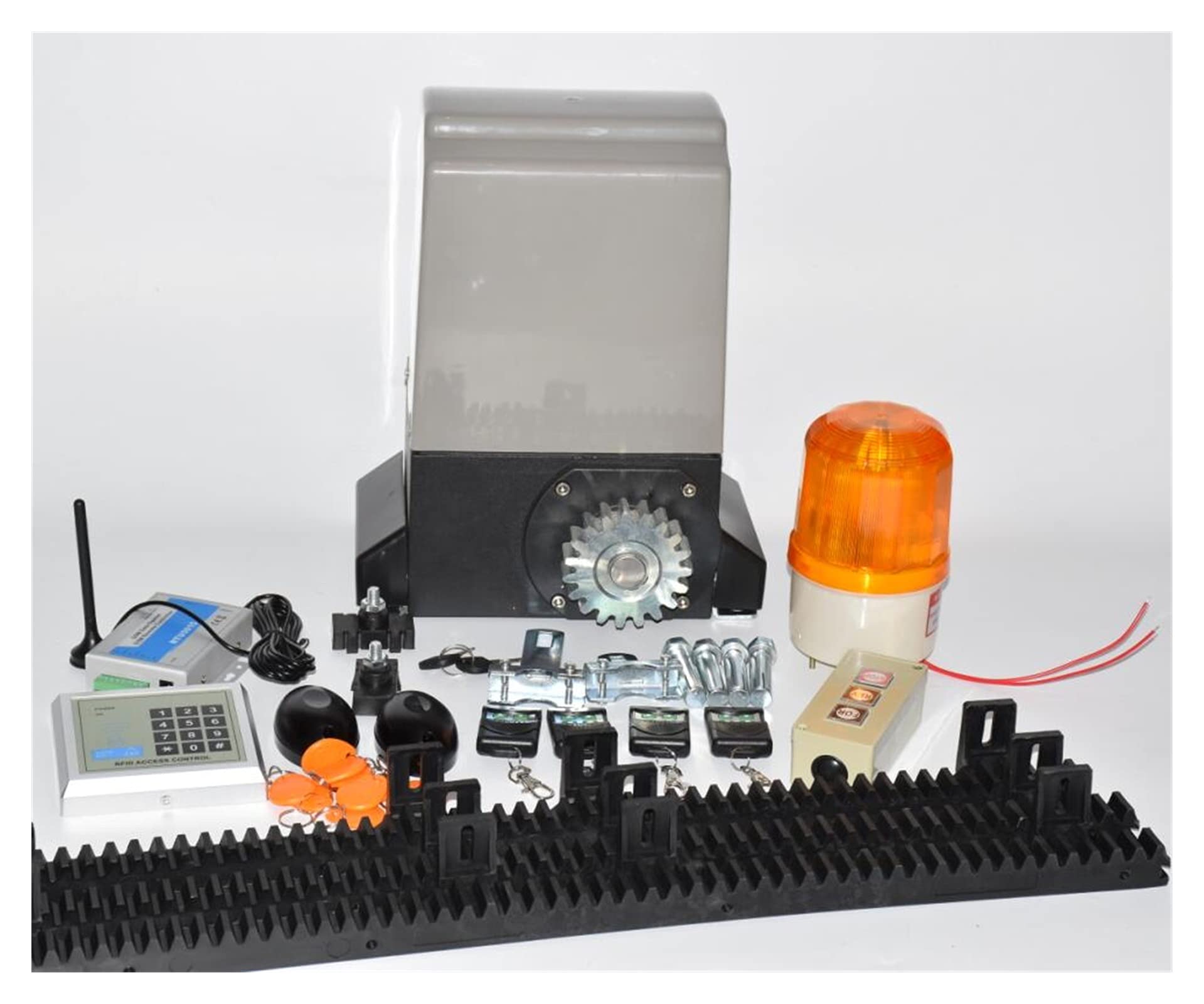 Conjunto de kit de 1200 kg portões de portão deslizante deslizante motor abridor automático 6 m ou 7 m trilhos (cor: Kit 1)