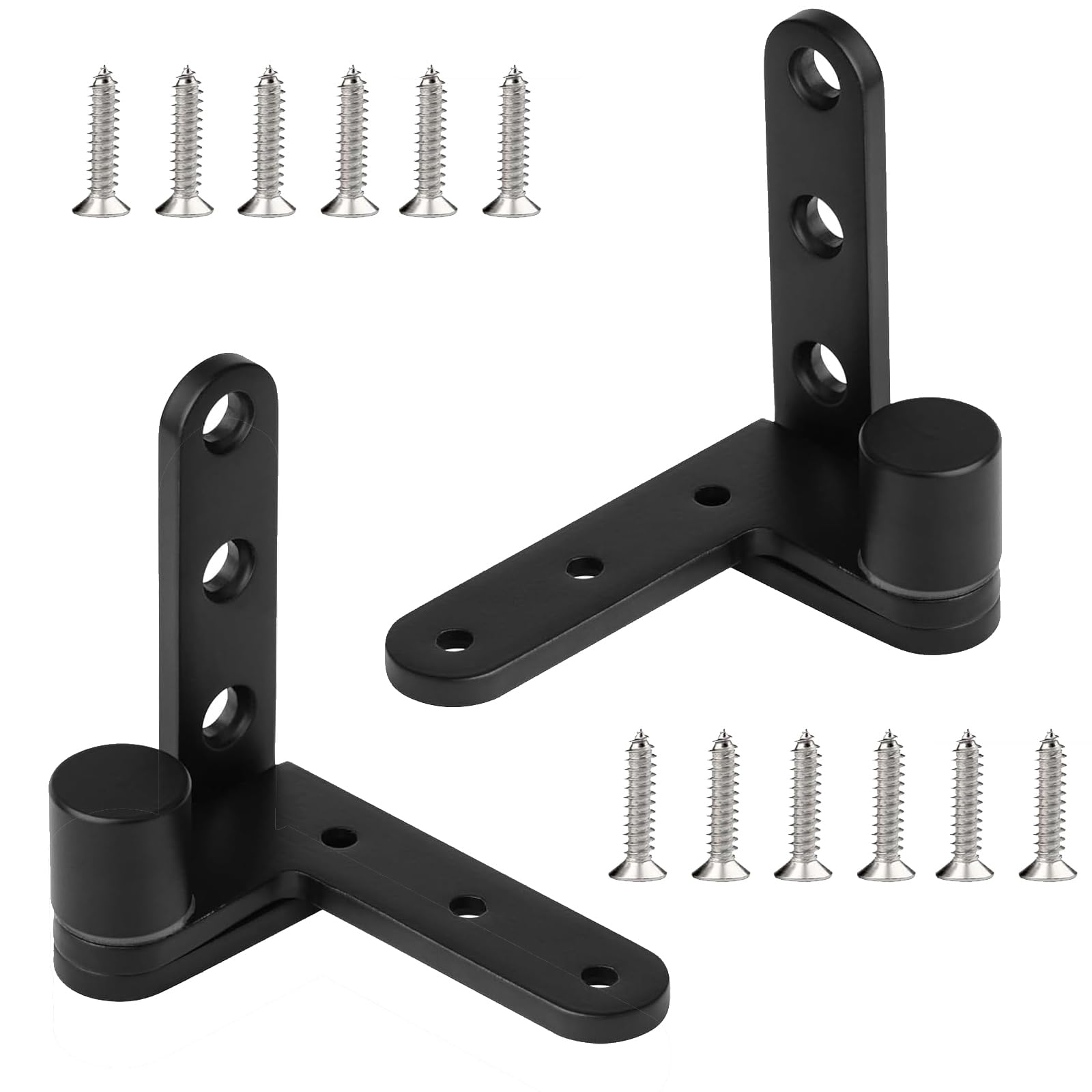 Dobradiça pivô preta, dobradiças de porta, dobradiça pivô resistente. Carga máxima 59,9 kg/par de aço inoxidável sólido, dobradiças de portão de cerca, dobradiças de porta de quintal, usada para