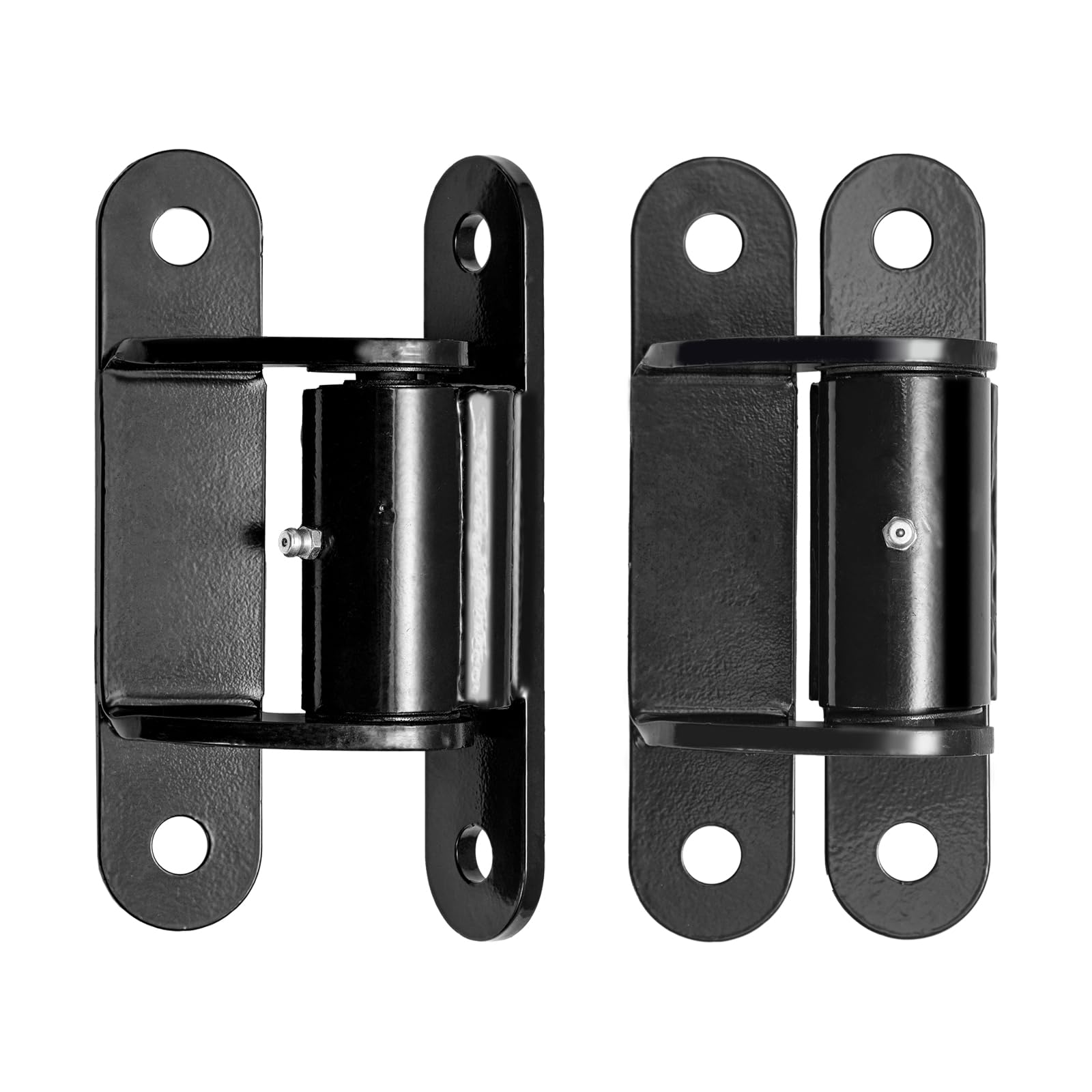 Pacote com 2 dobradiças de portão resistentes, rolamentos selados de 18 cm, pivô ajustável adequado para portões de garagem grandes, carbono até 500 kg, preto