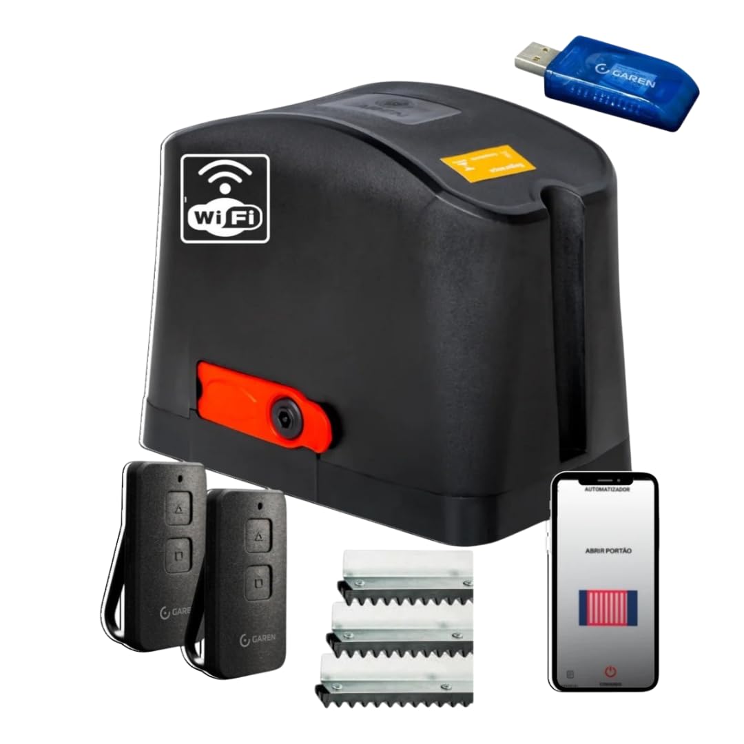 Motor de Portão Garen Fit Connect 220V com Wi-Fi App GSmart 4.0 e 3,5m de Cremalheira (3,5 Metros)