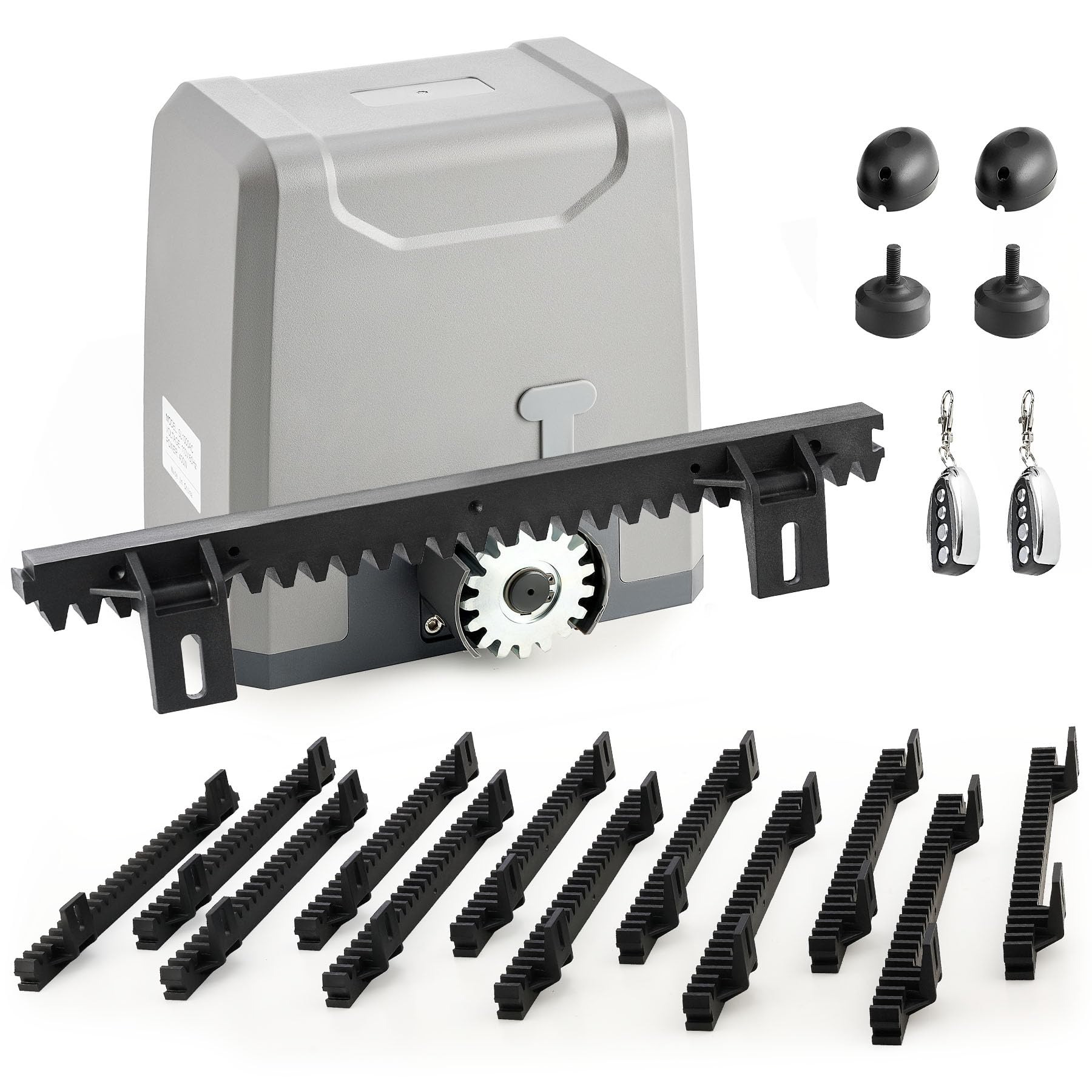 CO-Z Abridor de portão deslizante automático com 2 controles remotos, abridor de portão elétrico de 550 W para portas de até 1,5 kg 12,2 m, kit de abridor de portão de jardim com sensores