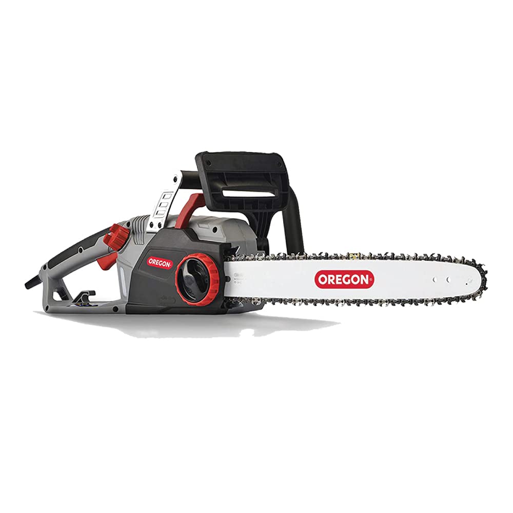 Oregon Motosserra elétrica potente com fio autoafiável de 2400W com barra guia de 45 cm, motosserra baixa de 15 Amp, com corrente Powersharp integrada, garantia de 3 anos (CS1500)