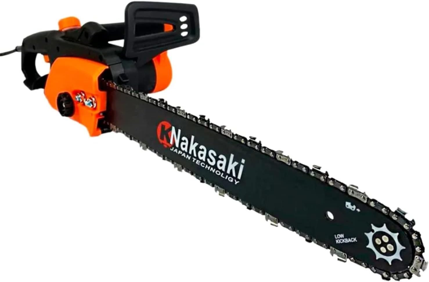 Motosserra Eletrosserra Elétrica 1600W 18"Pol, KNakasaki, Motosserra Corte Altura, Podadora Elétrica, Motosserra Profissional, Sistema Antivibração, Lubrificação automática