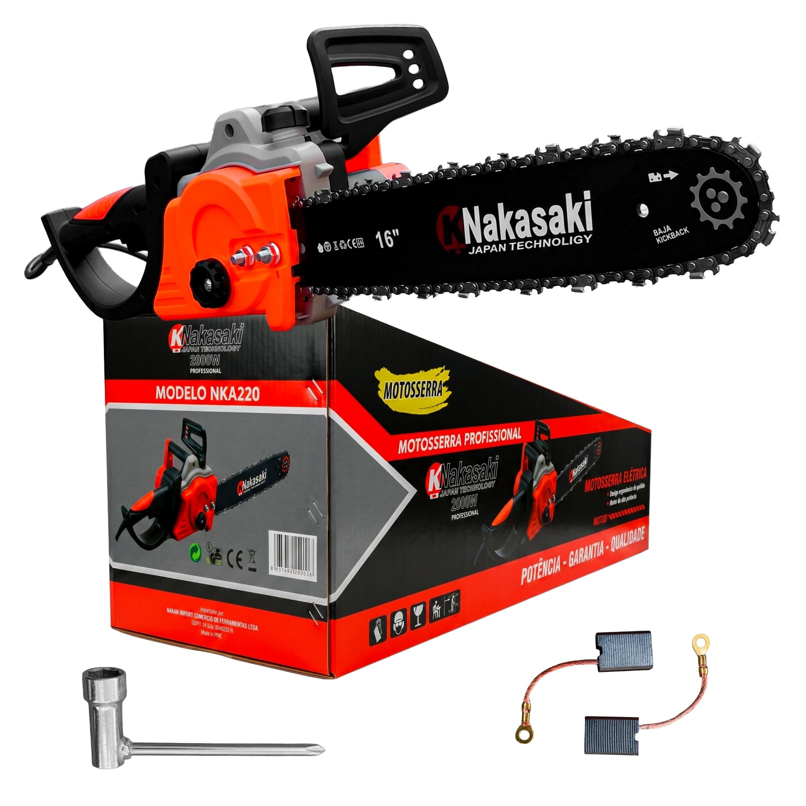 KNAKASAKI Motosserra Elétrica 2000w 4500rpm Sabre 16 48cm K Nakasaki