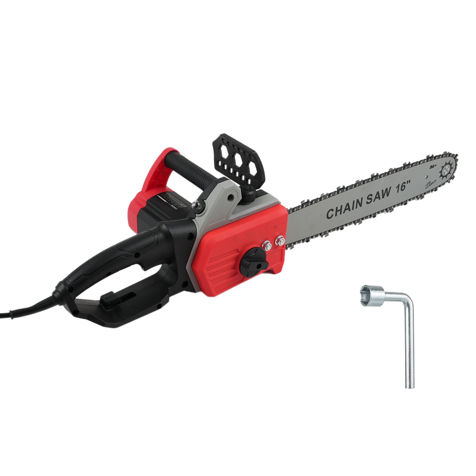 Motosserra elétrica de 1800 W Potente motosserra com fio com corrente e barra de 16 polegadas Peso leve Multi ângulo Corte rápido Potente alta eficiência 220 V