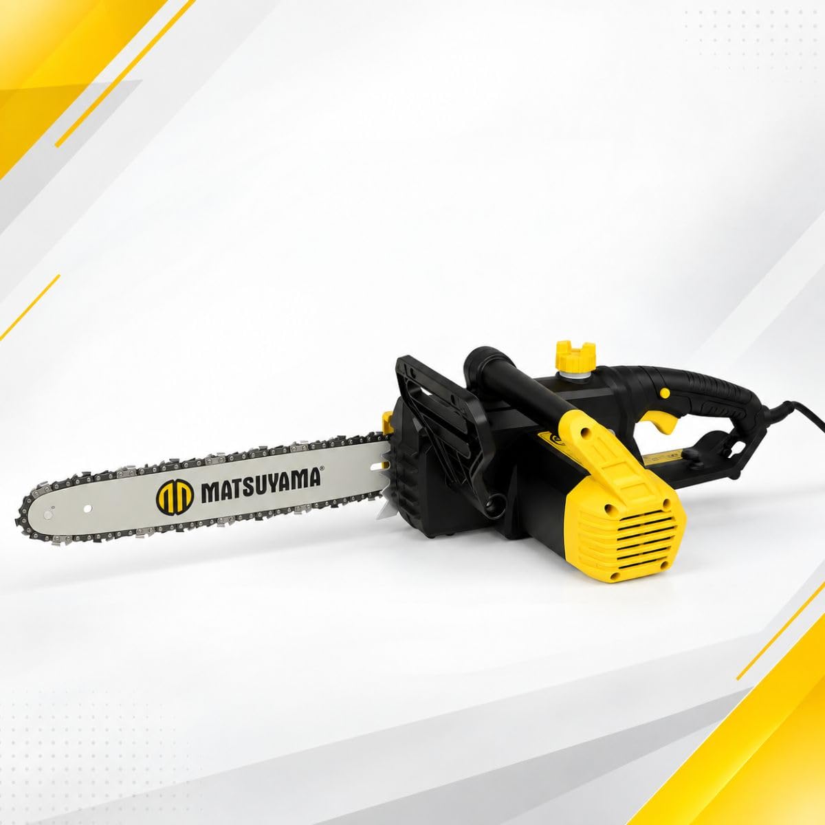 Eletrosserra Matsuyama 2200W Sabre 16 Pol Motor Transversal Freio Duplo Corrente 3/8 Pol Jardinagem