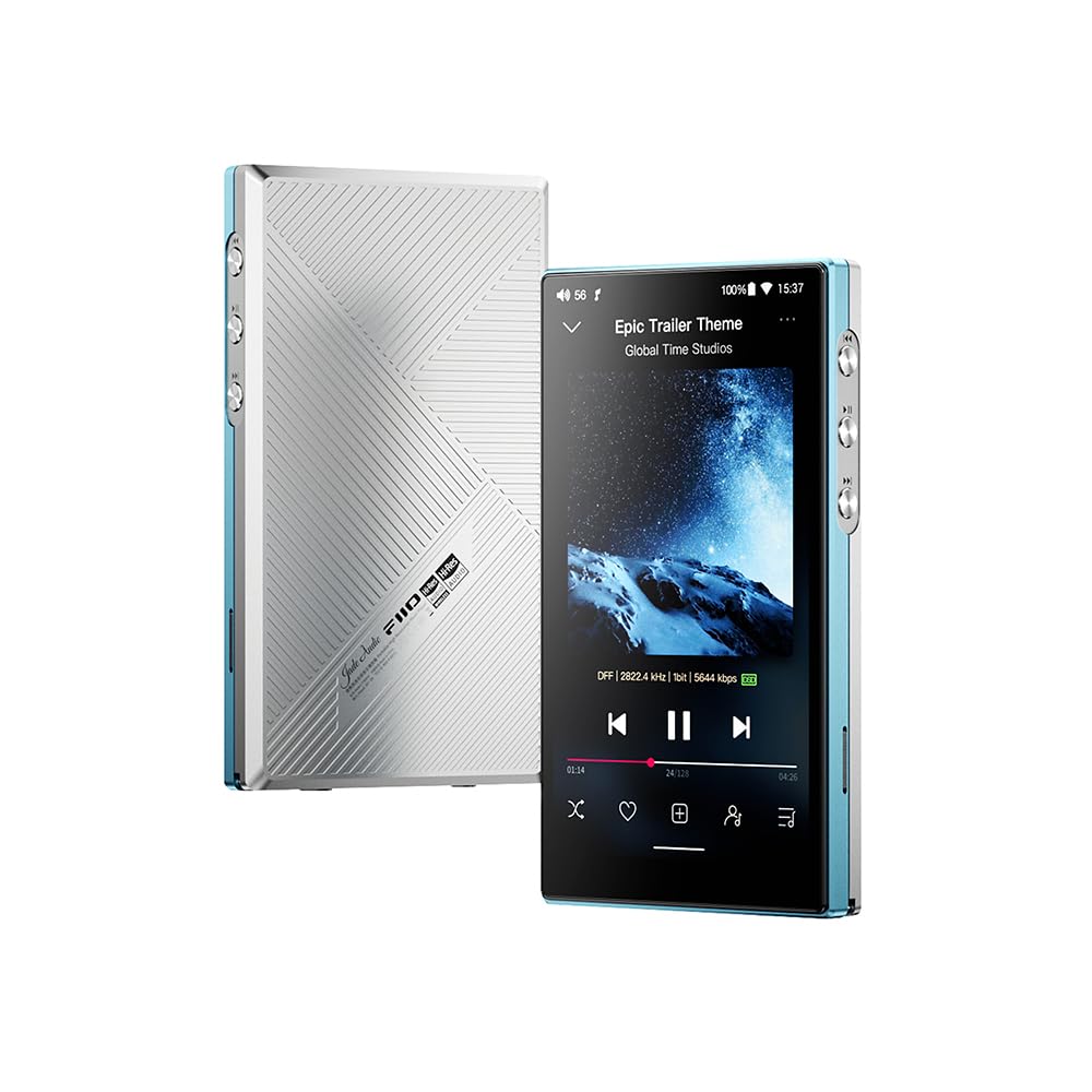 JadeAudio/FiiO JM21 Android 13 Reprodutor de Música Hi-Res MP3 com Snapdragon 680, Bluetooth, WiFi, USB DAC, Tempo de Reprodução 12,5H (3+32g Azul Celeste)