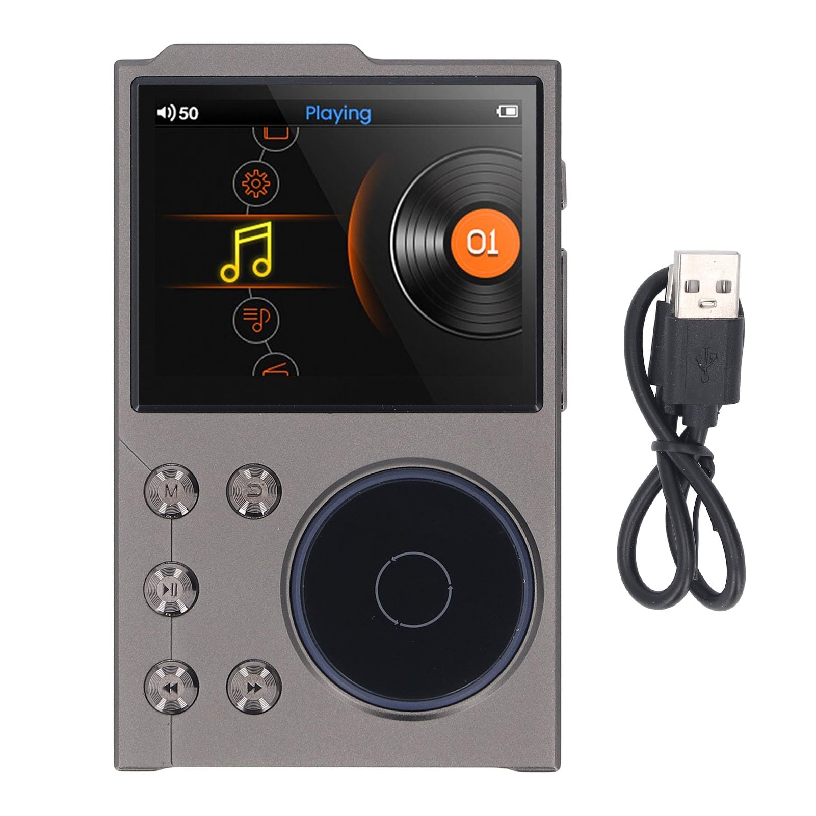 HiFi MP3 Player Com Bluetooth, Screen DSD Digital Music Player Sem Perdas 2.4, Music Player Digital Audio, Player de Portátil, Bateria de 750mAh, Som HiFi