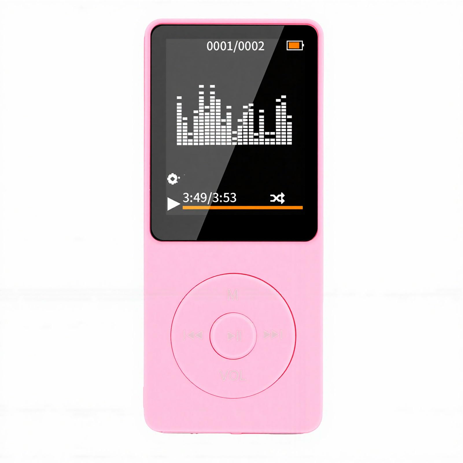 Asixxsix Mini MP3 Player, Reprodutor de Música Portátil Com Bluetooth 5.3, Tela Colorida de 1,8 Polegadas, Som HiFi, Alto-falante Embutido, Gravador de Voz, FM, Leitor de E-book (Rosa)