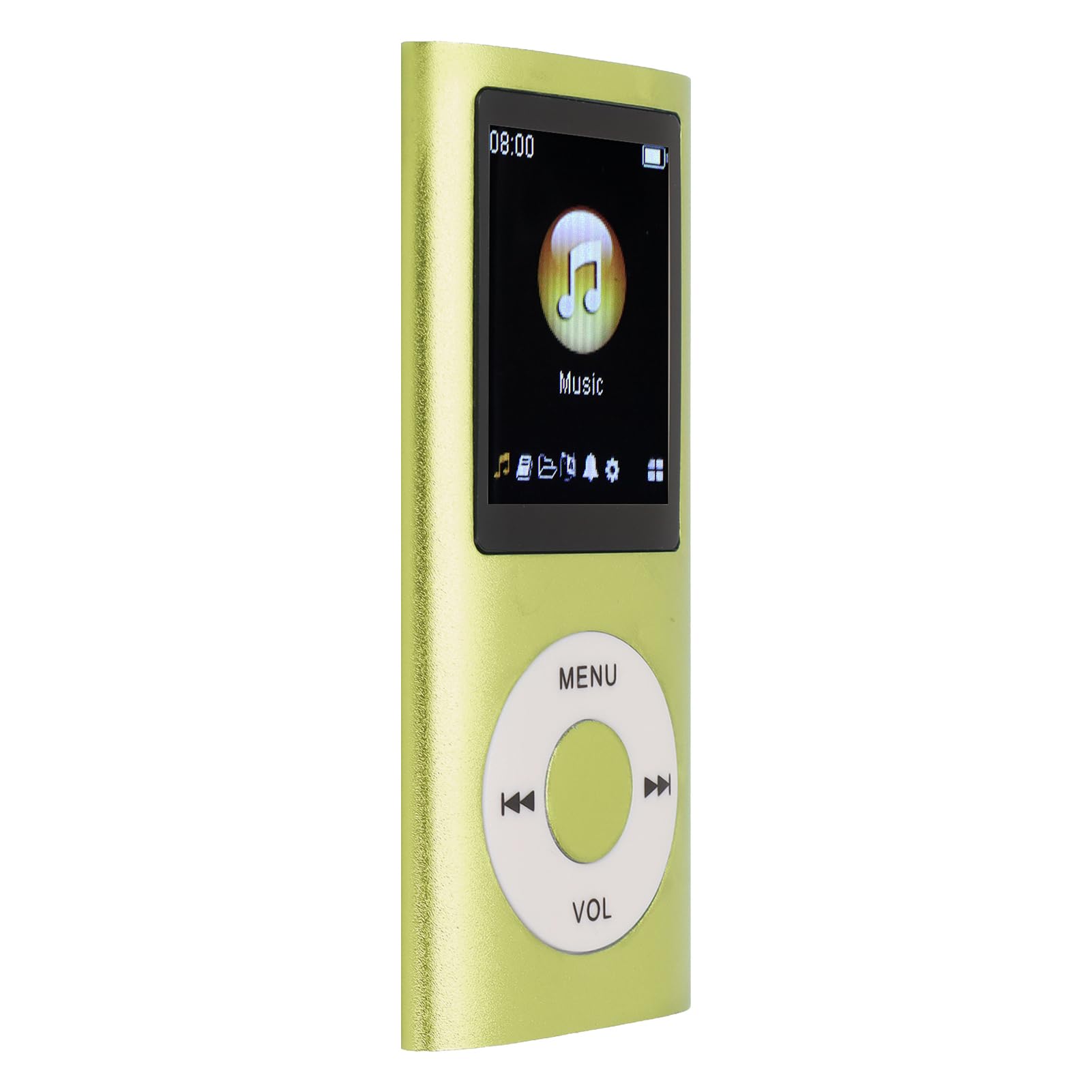 Leitor de MP3 Bluetooth portátil, tela LCD de 1,8 polegadas, reprodutor de música com som sem perdas, suporta cartão TF de até 64 GB para estudantes (verde)