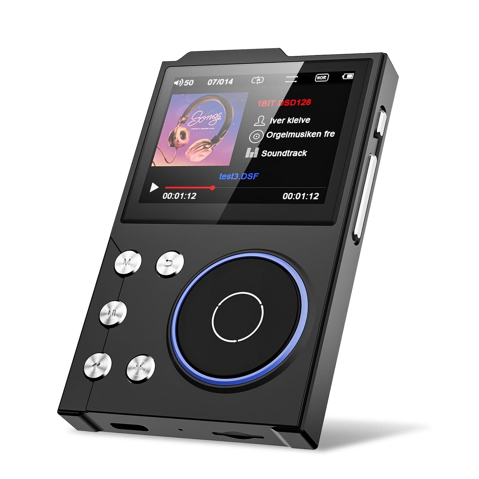 MP3 Player Bluetooth Portatil, HiFi Music Player 16GB com 2.4 Polegadas Tela, Bateria 1500mAh, Suporta Cartões de Memória de até 256 GB, Inclui Fone de Ouvido
