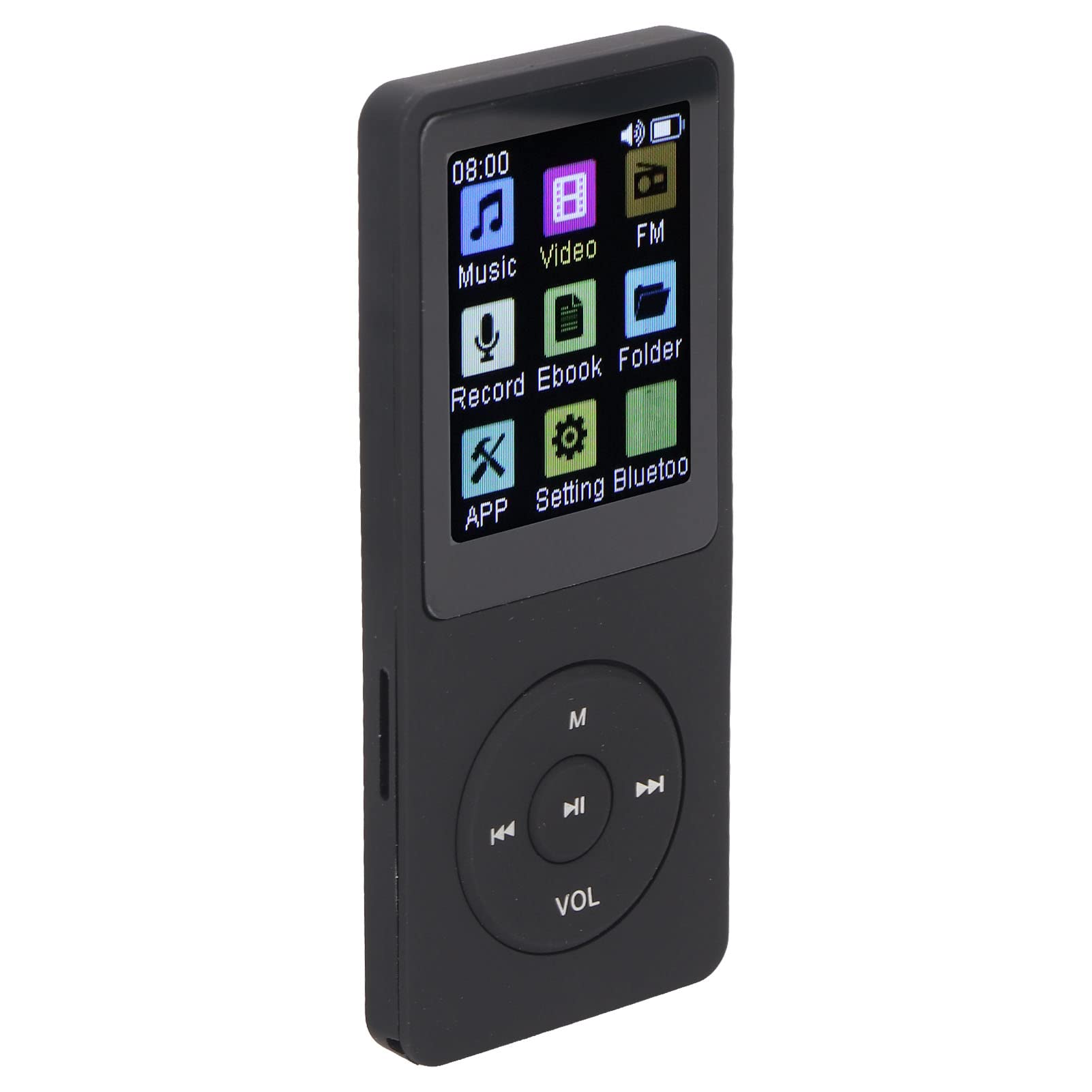 Fabater Leitor de MP3 Bluetooth Com Tela Colorida de 1,8 Polegadas, Alto-falante Embutido, Leitor de E-book, Gravador, Reprodutor de Música de Bolso Com Bluetooth 5.0, Som HiFi Portátil Expansível