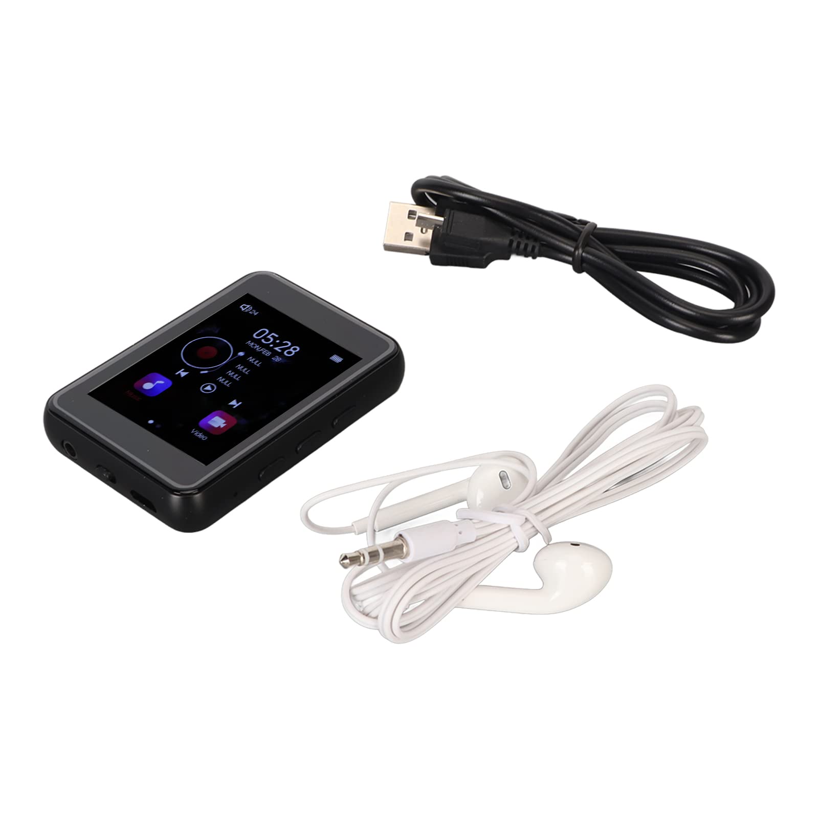 Fabater Bluetooth 5.0 MP3 Player Leitor de Música Com Tela Sensível Ao Toque de 2,4 Polegadas Som Sem Perdas Gravador de Rádio FM Alto-falante Embutido MP4 MP5 Leitor de Música 16-128 GB Expansível
